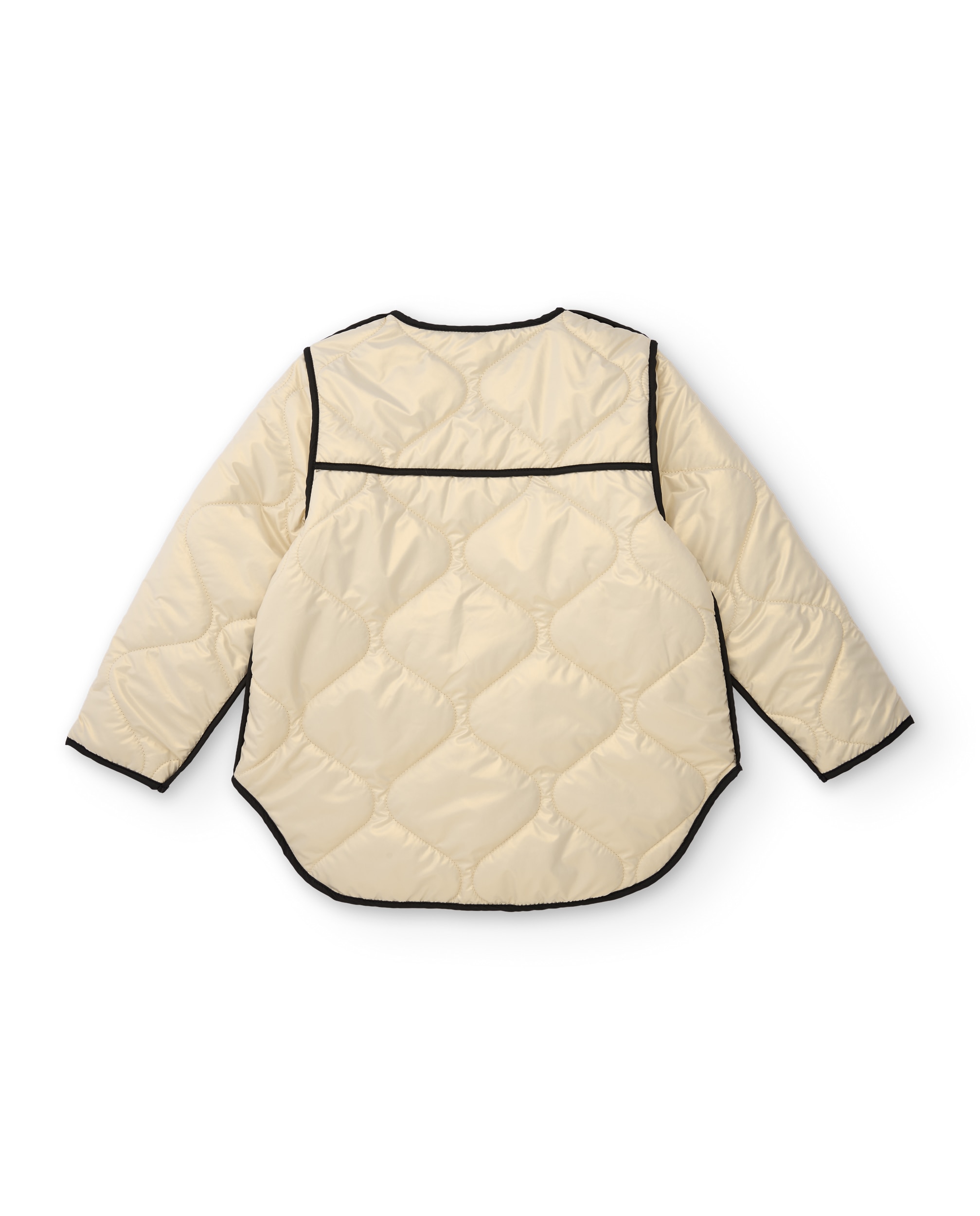 Abrigo acolchado de niña de tela de plana con botones - Tuc tuc - Crema Crema-2