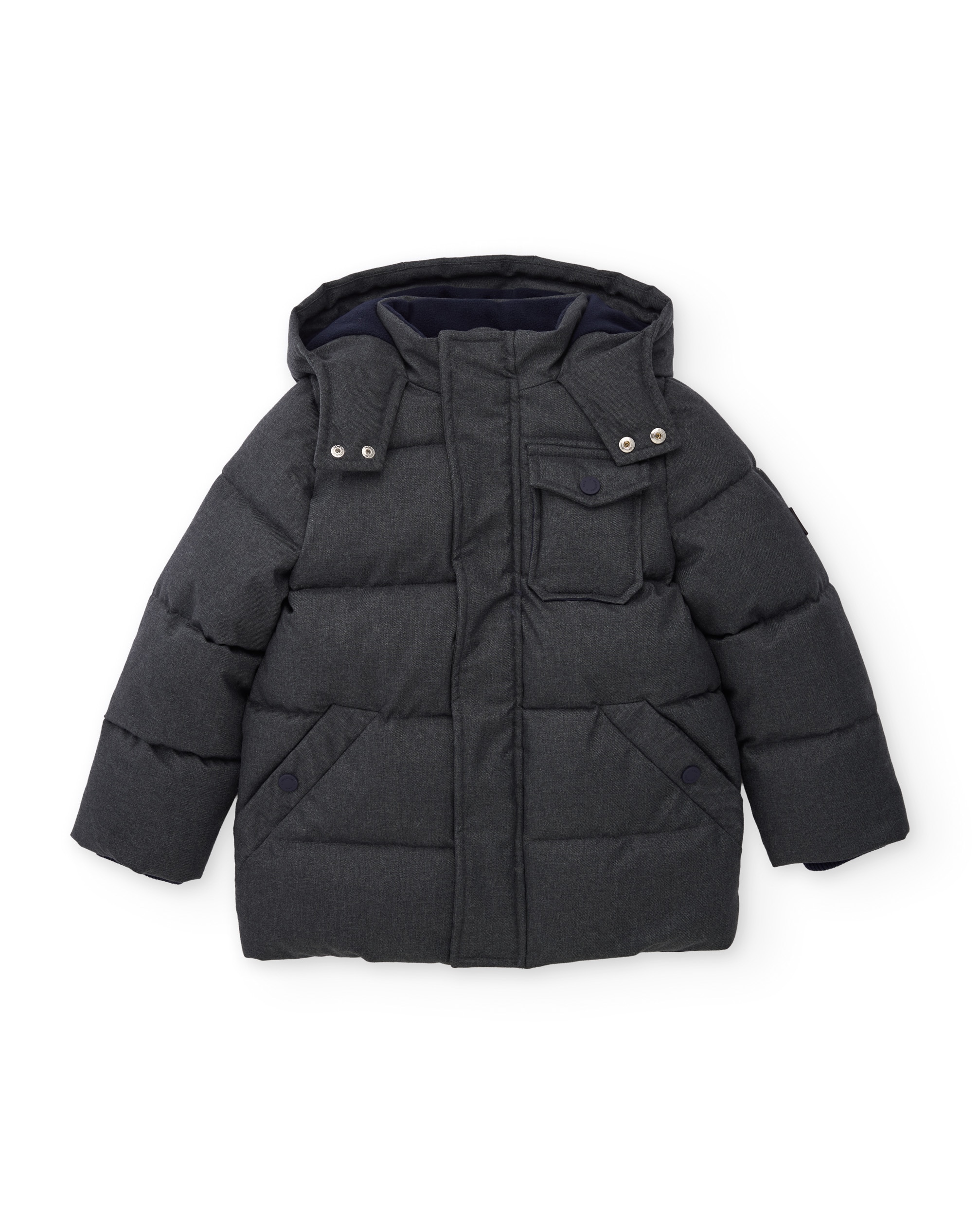 Abrigo de niño acolchado con capucha desmontable y forro cálido - Tuc tuc - Gris Gris-3