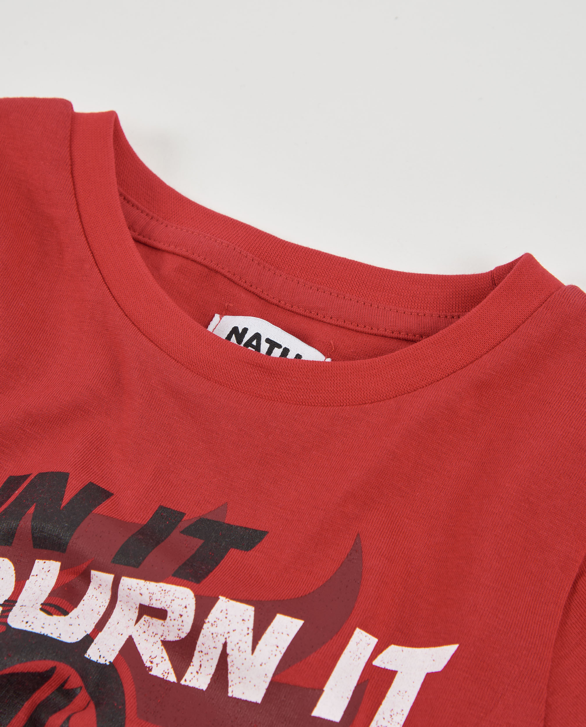 Camiseta de niño de punto con diseño de rueda - Tuc tuc - Rojo Rojo-3