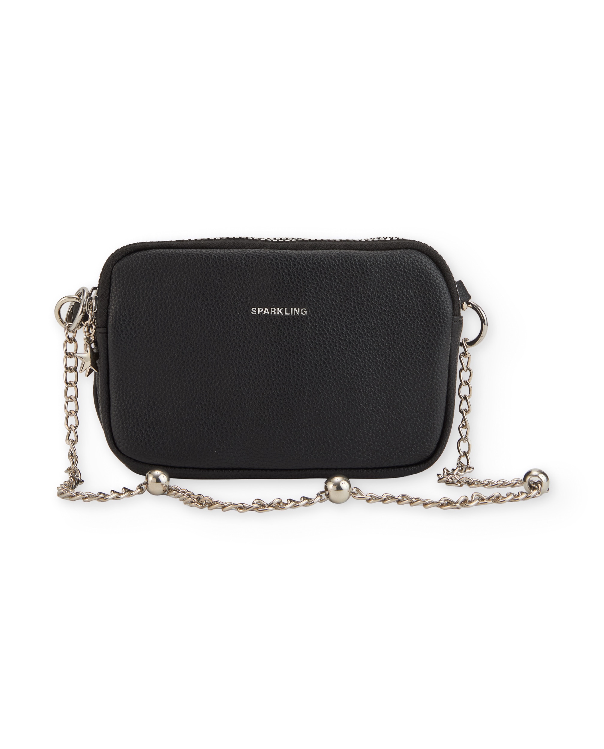 Bolso de niña de cuero sintético con cadena metálica y cierre de cremallera - Tuc tuc - Negro Negro-1