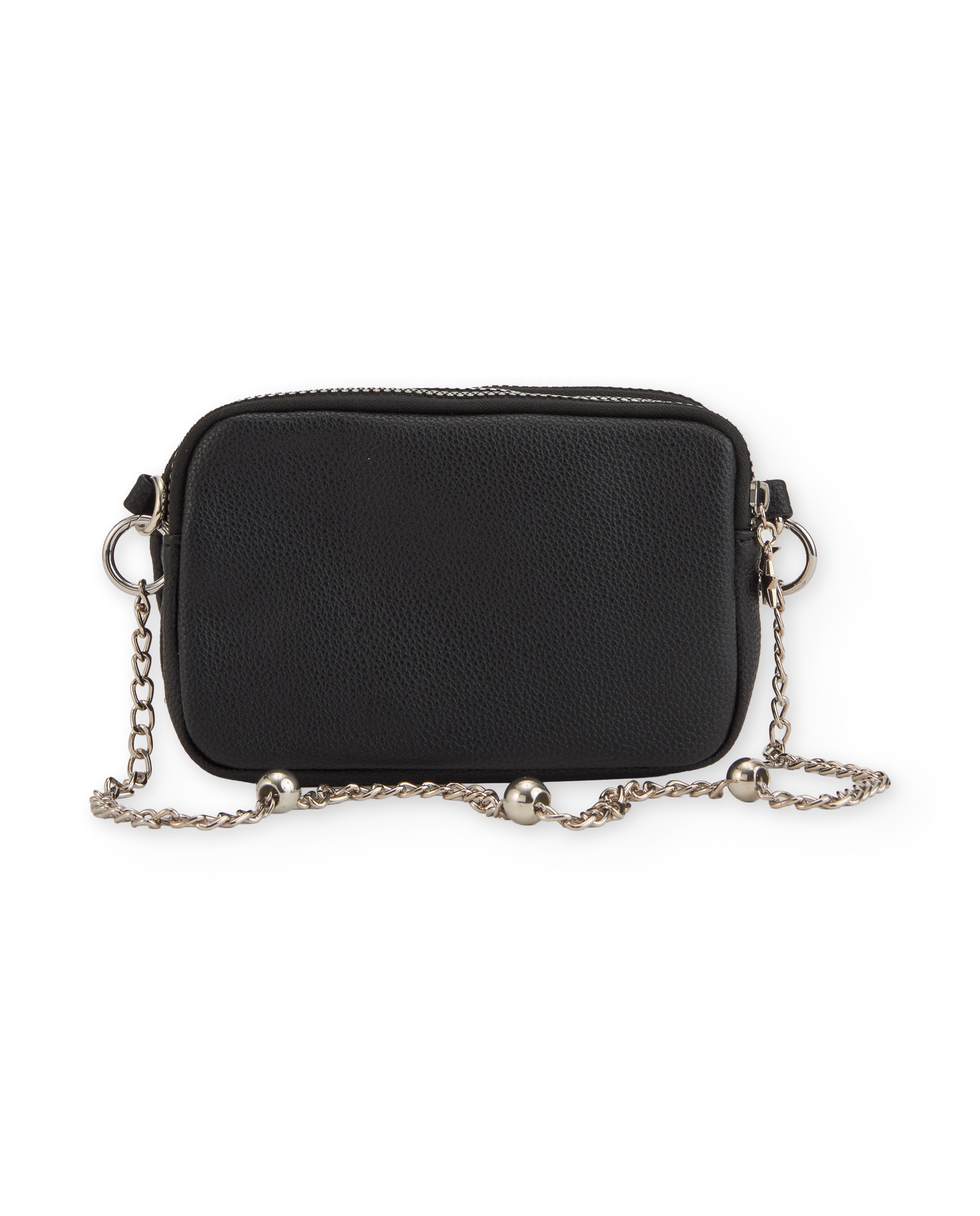 Bolso de niña de cuero sintético con cadena metálica y cierre de cremallera - Tuc tuc - Negro Negro-3