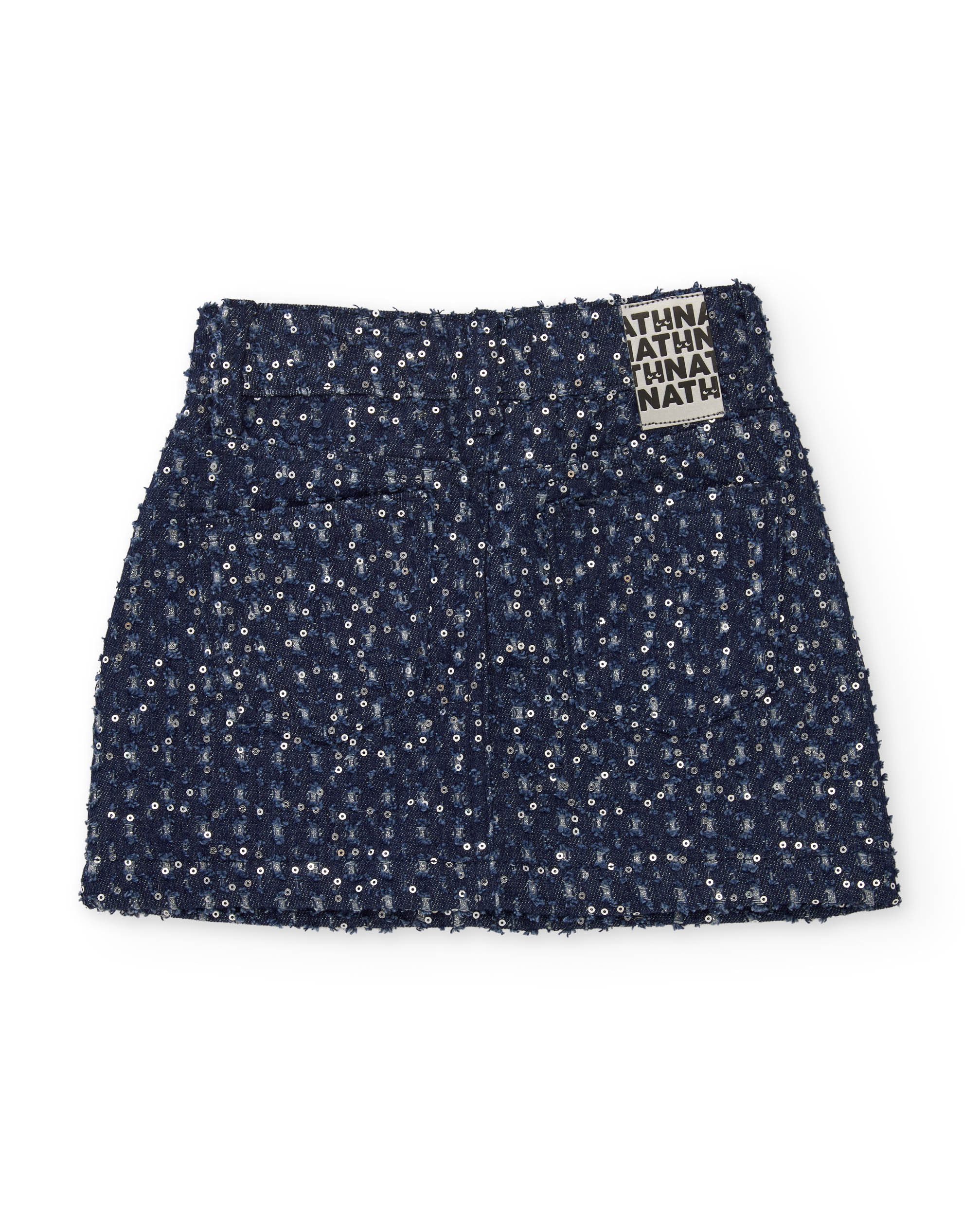Imagen 3 de Falda de niña de denim con lentejuelas y corte mini - Tuc tuc - Azul marino Azul marino