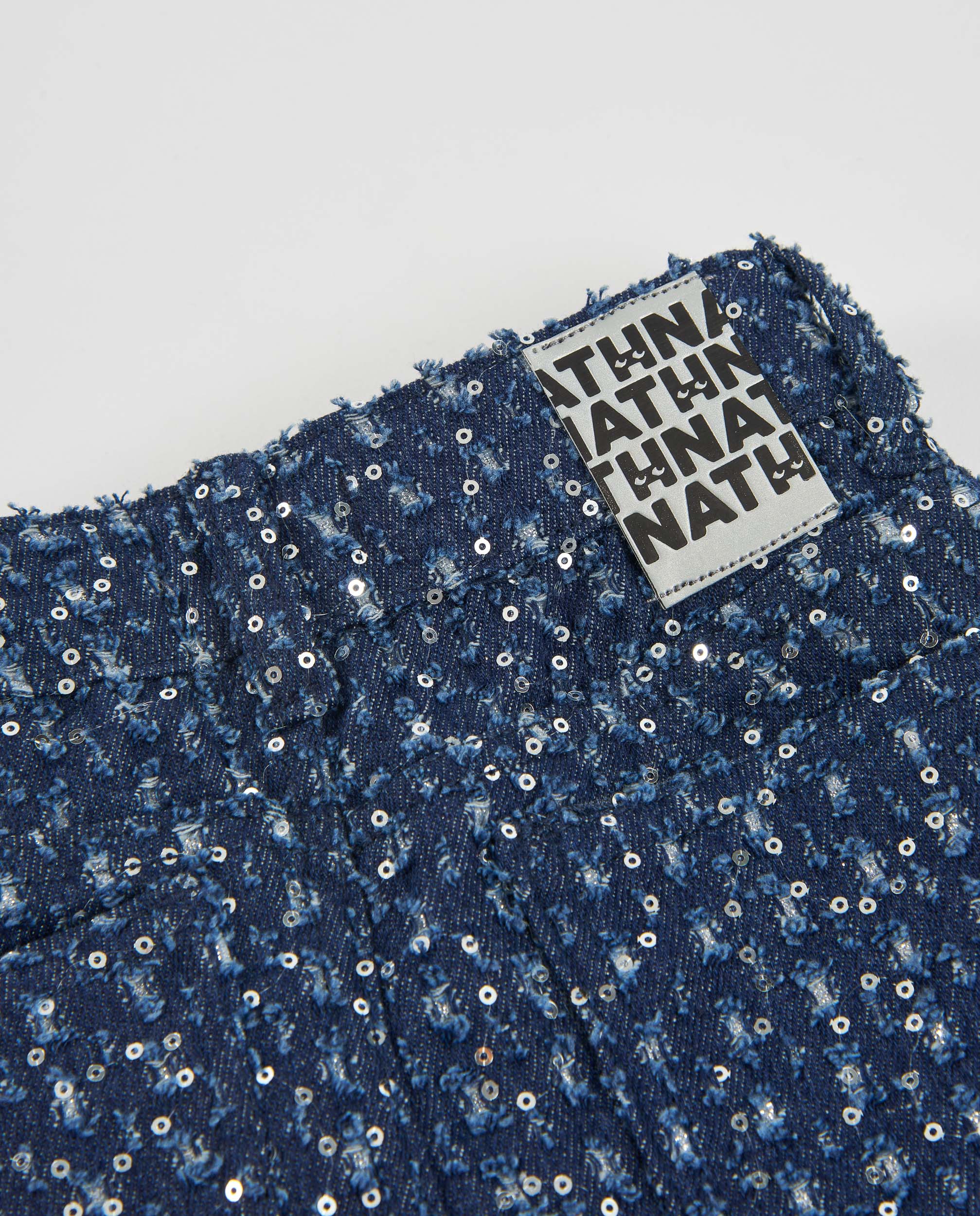 Imagen 4 de Falda de niña de denim con lentejuelas y corte mini - Tuc tuc - Azul marino Azul marino