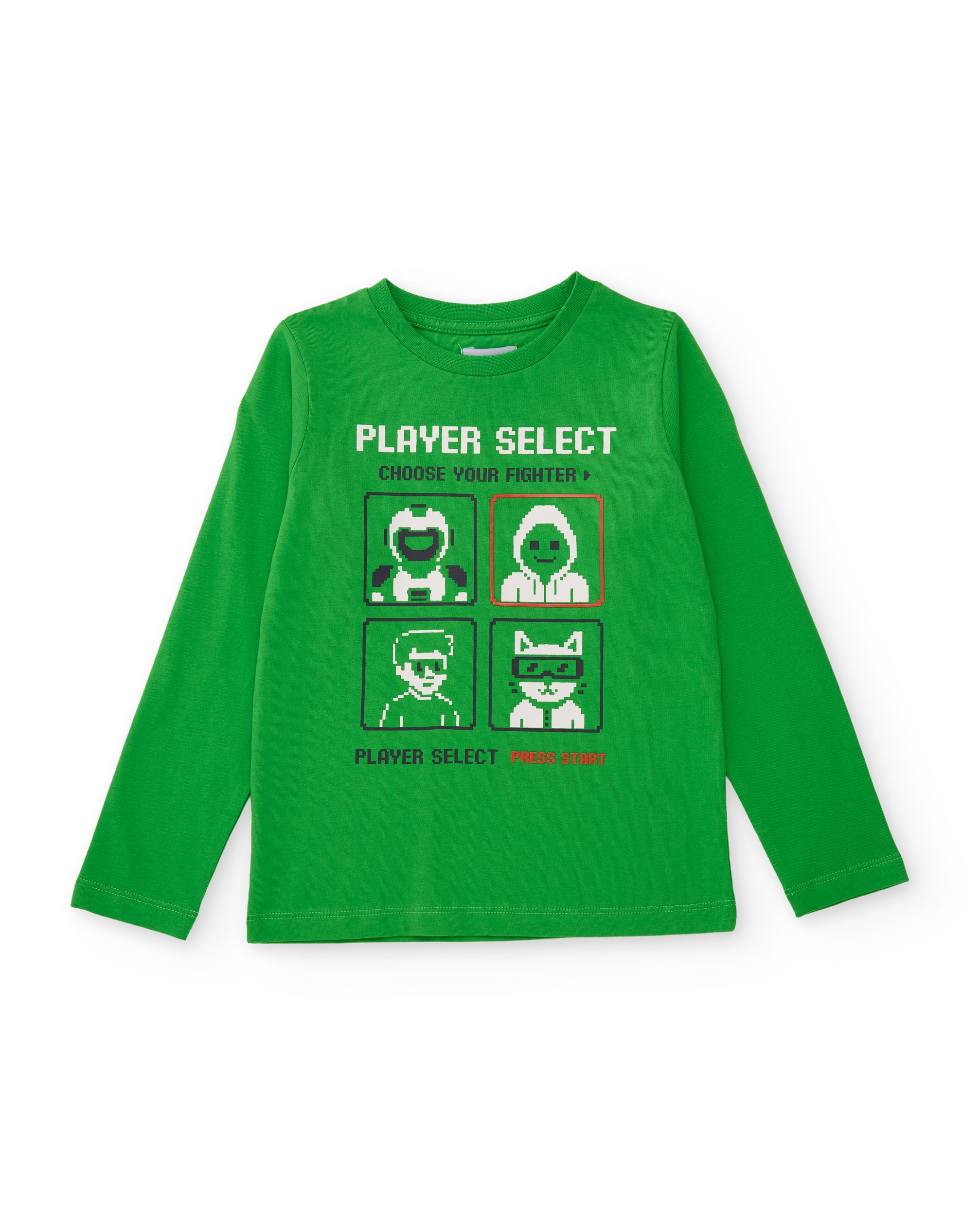 Imagen 1 de Camiseta de niño de punto con diseño pixelado Verde