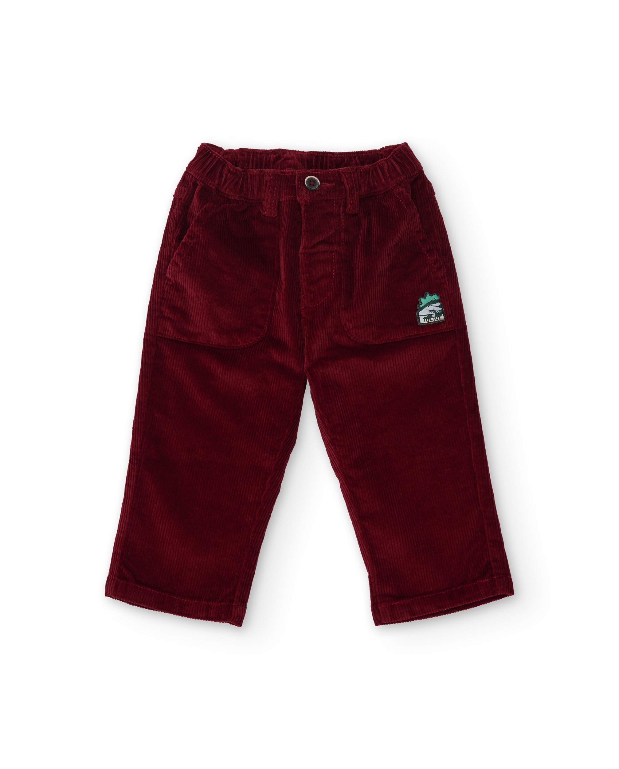 Imagen 1 de Pantalón de niño de pana con tacto suave y ajuste elástico Burdeos