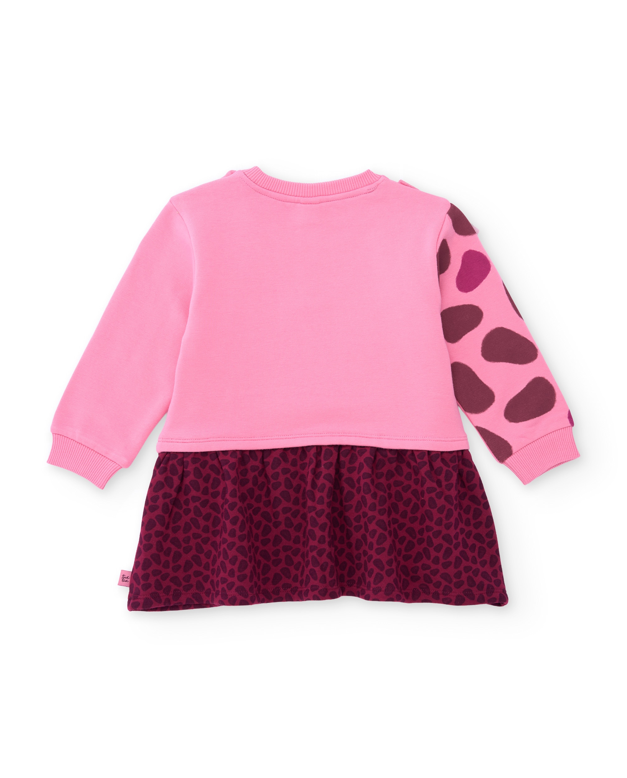 Imagen 3 de Vestido de niña de felpa con estampado animal print y falda de tul - Tuc tuc - Rosa Rosa