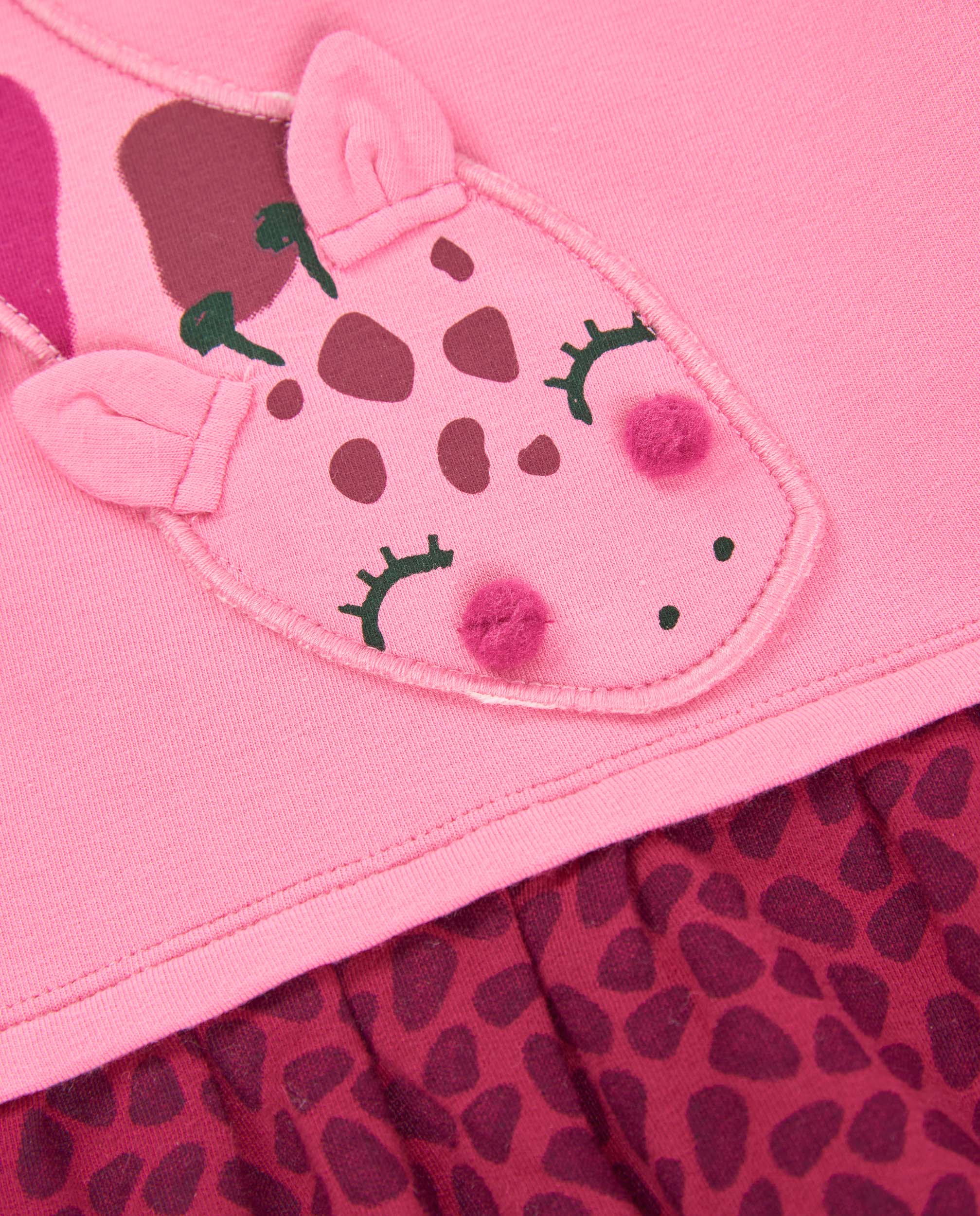 Imagen 4 de Vestido de niña de felpa con estampado animal print y falda de tul - Tuc tuc - Rosa Rosa