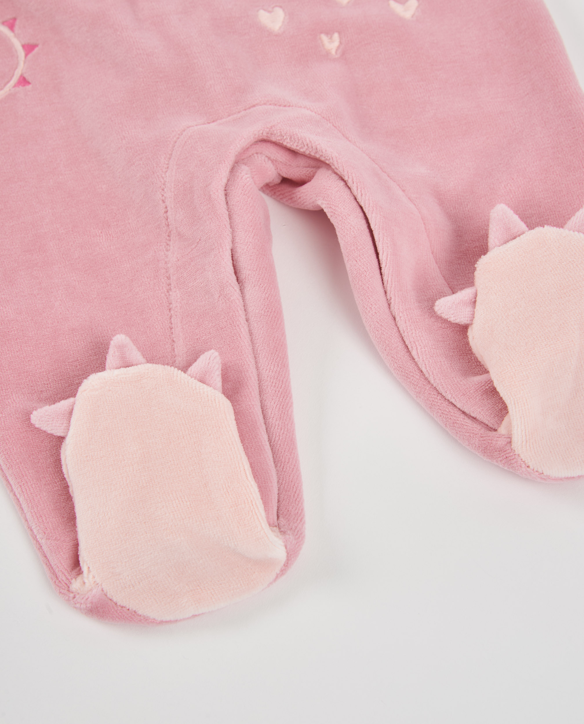 Pelele de felpa de bebé con diseño de dinosaurio - Tuc tuc - Rosa Rosa-4