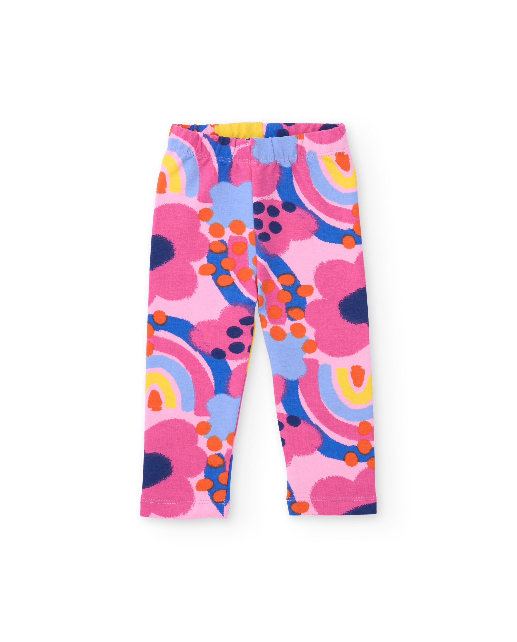 Legging de niña de felpa con estampado floral y ajuste cómodo - Tuc tuc - Rosa Rosa-1