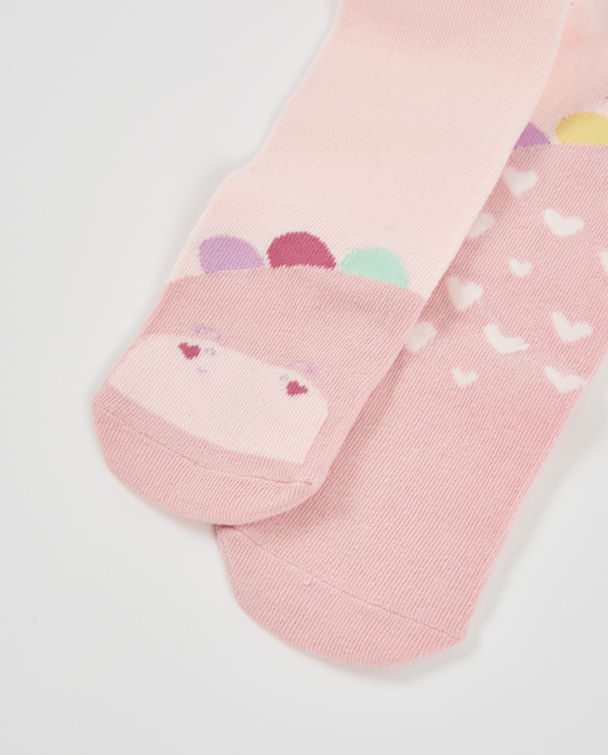 Leotardos de felpa de bebé con dinosaurio multicolor - Tuc tuc - Rosa Rosa-4