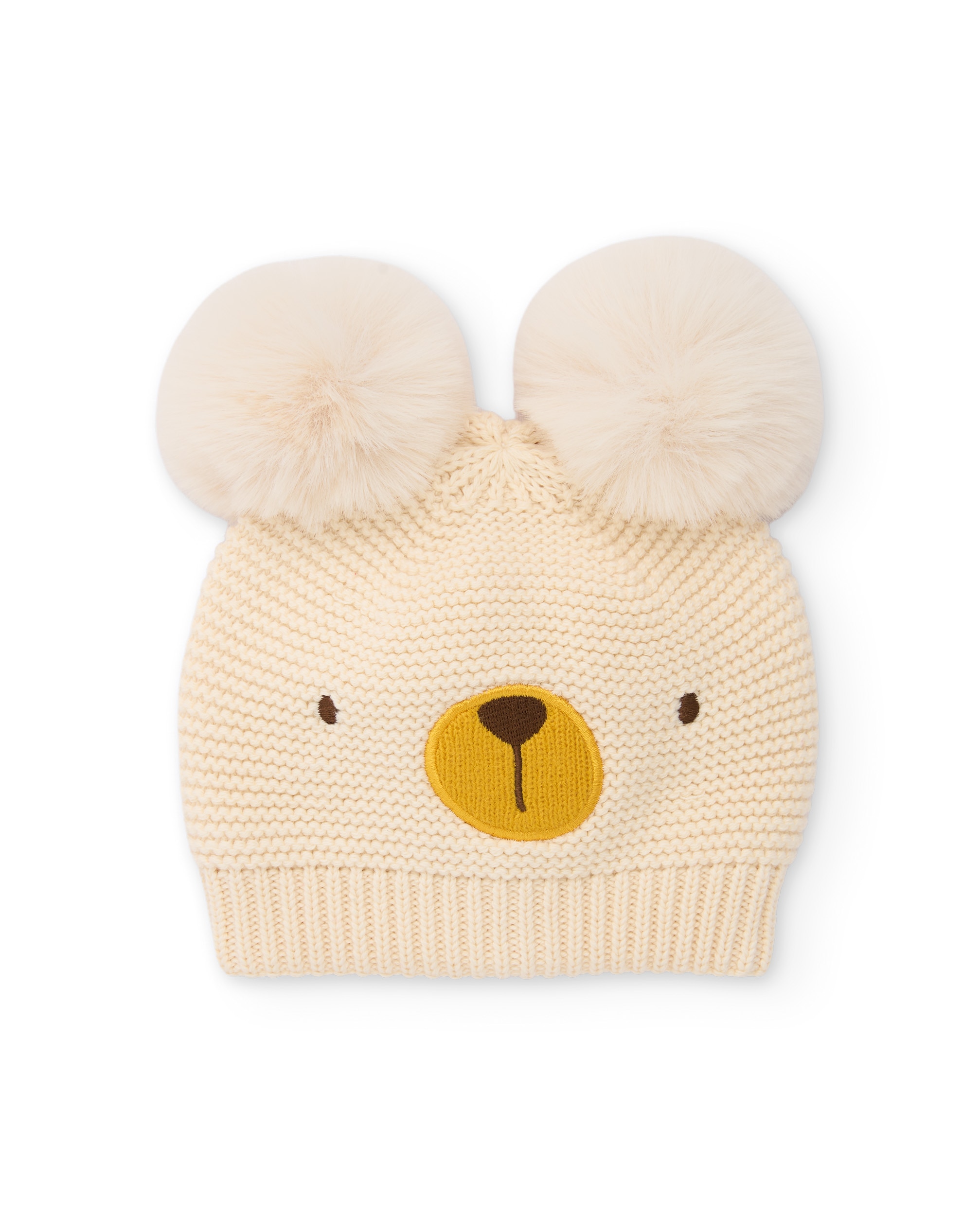 Gorro de bebé en tricot con pompones - Tuc tuc - Beige Beige-1