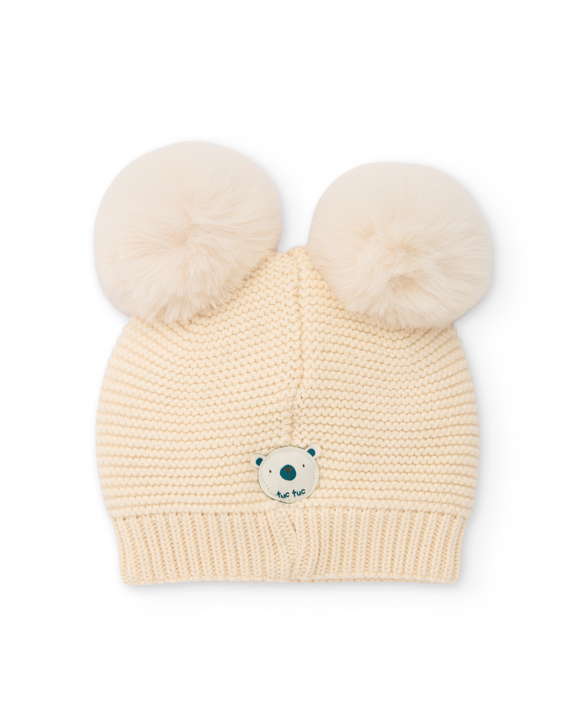 Gorro de bebé en tricot con pompones - Tuc tuc - Beige Beige-3