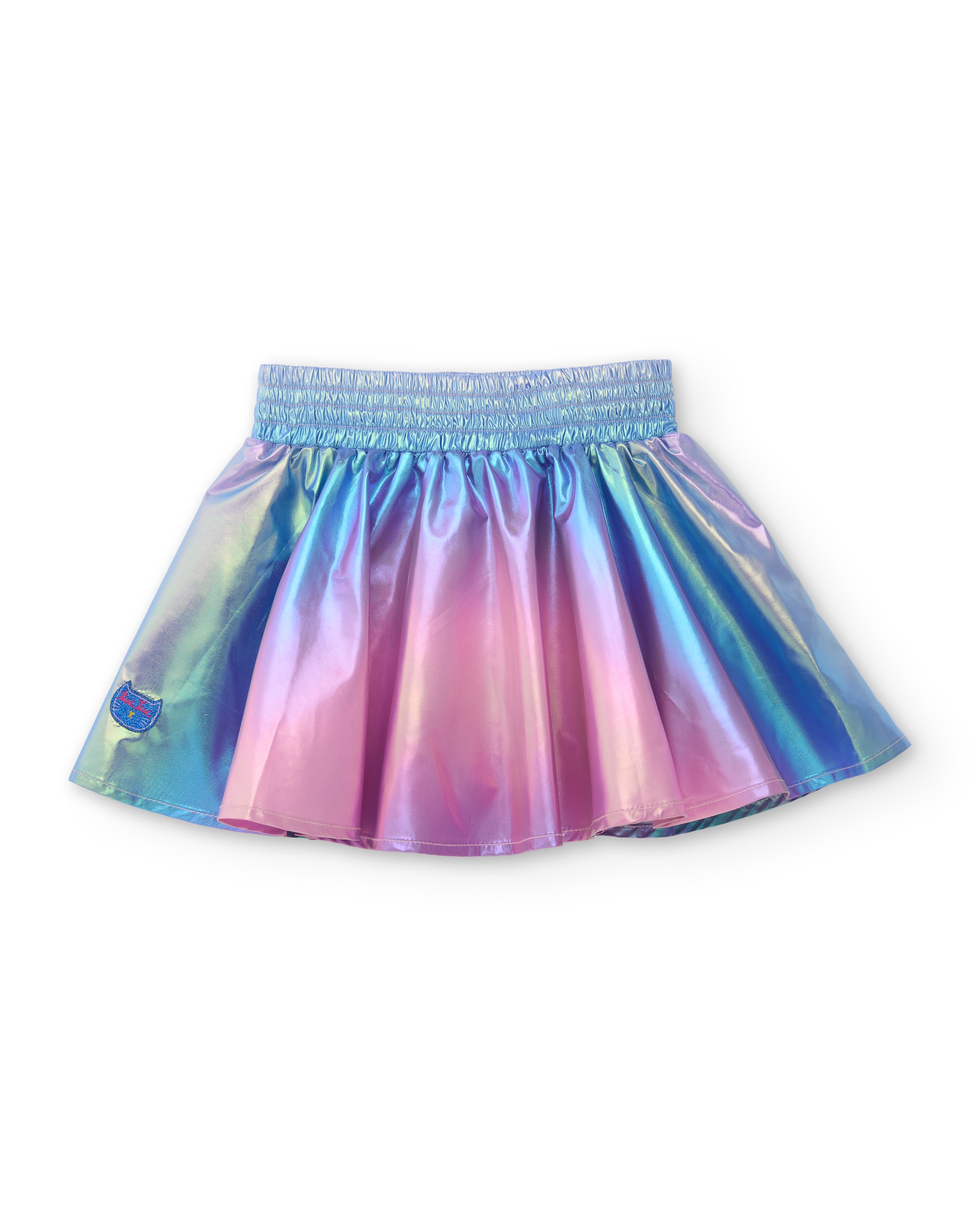 Imagen 0 de Falda de niña de tejido holográfico y acabado brillante Azul claro