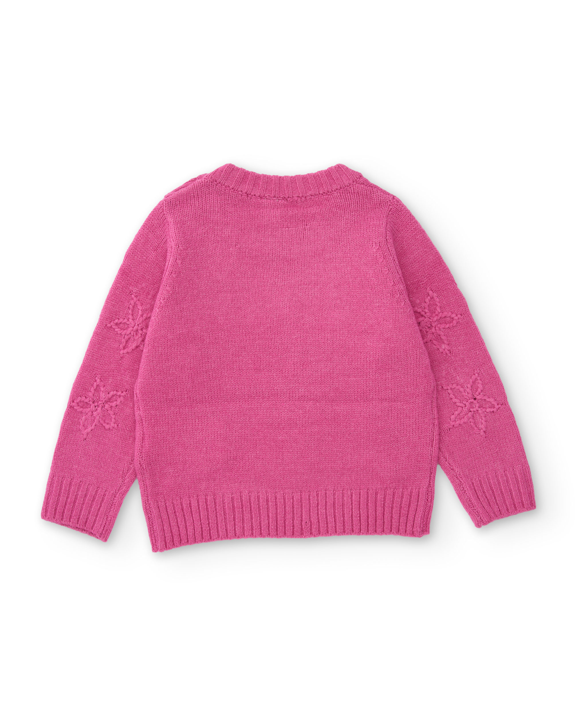 Imagen 3 de Jersey de niña de tricot con estampado floral y botones en el hombro - Tuc tuc - Rosa Rosa