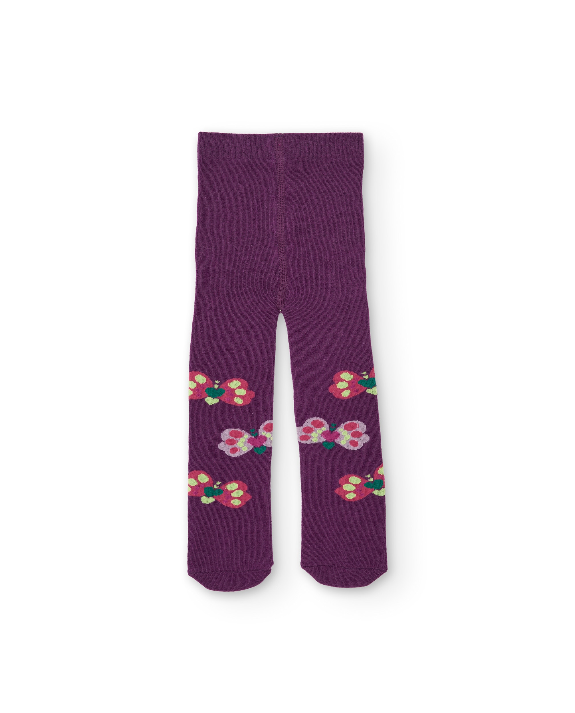 Leotardos de niña de tricot con diseño de mariposas y cintura elástica - Tuc tuc - Rosa Rosa-3