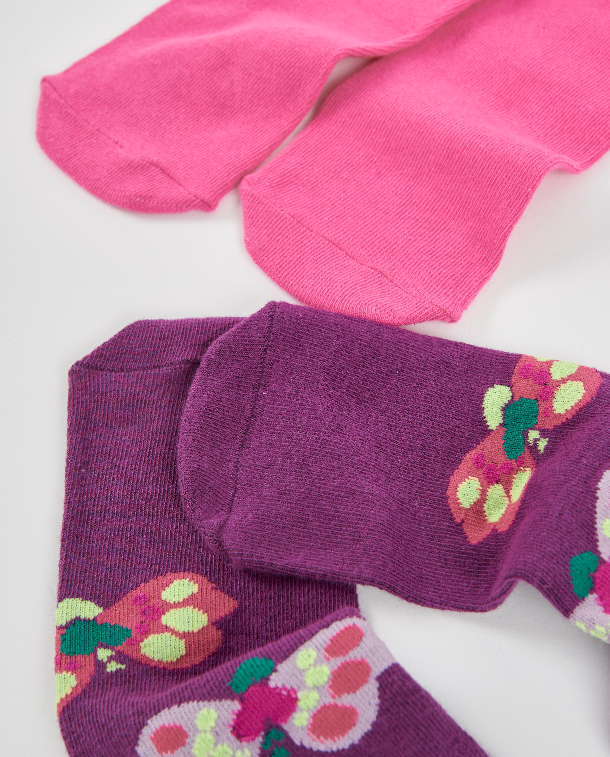 Leotardos de niña de tricot con diseño de mariposas y cintura elástica - Tuc tuc - Rosa Rosa-4