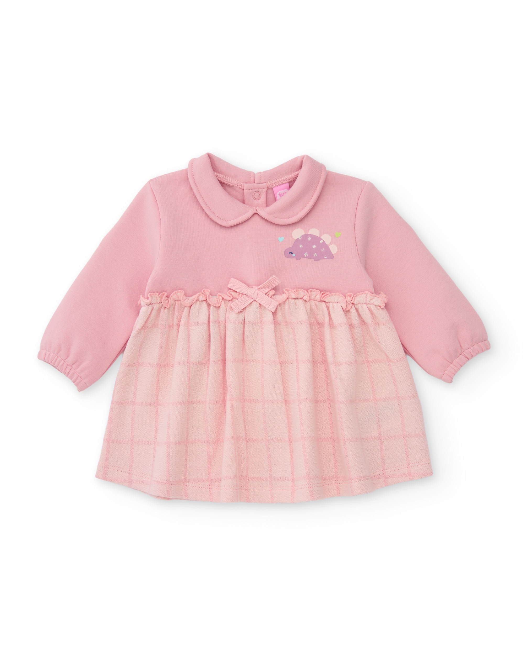 Imagen 0 de Vestido de felpa de bebé con cuello redondo Rosa