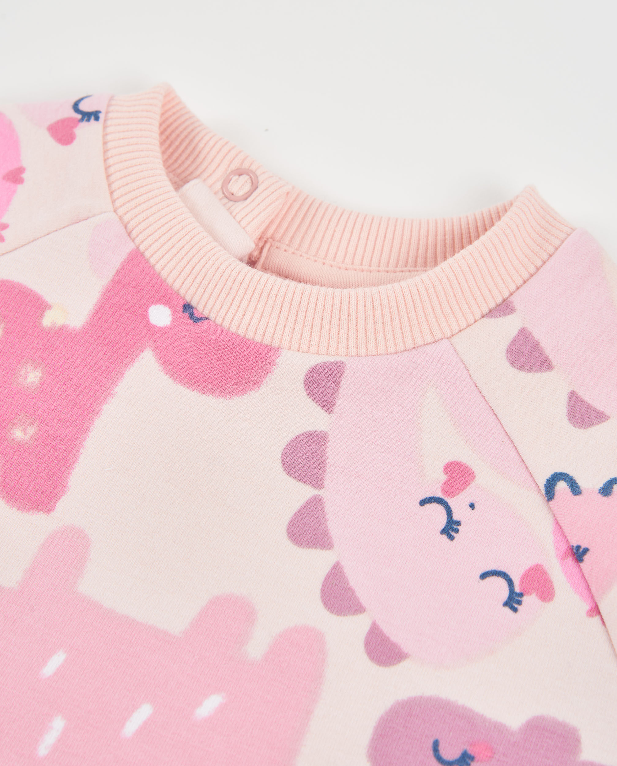 Vestido de felpa de bebé con estampado de dinosaurios - Tuc tuc - Rosa Rosa-2