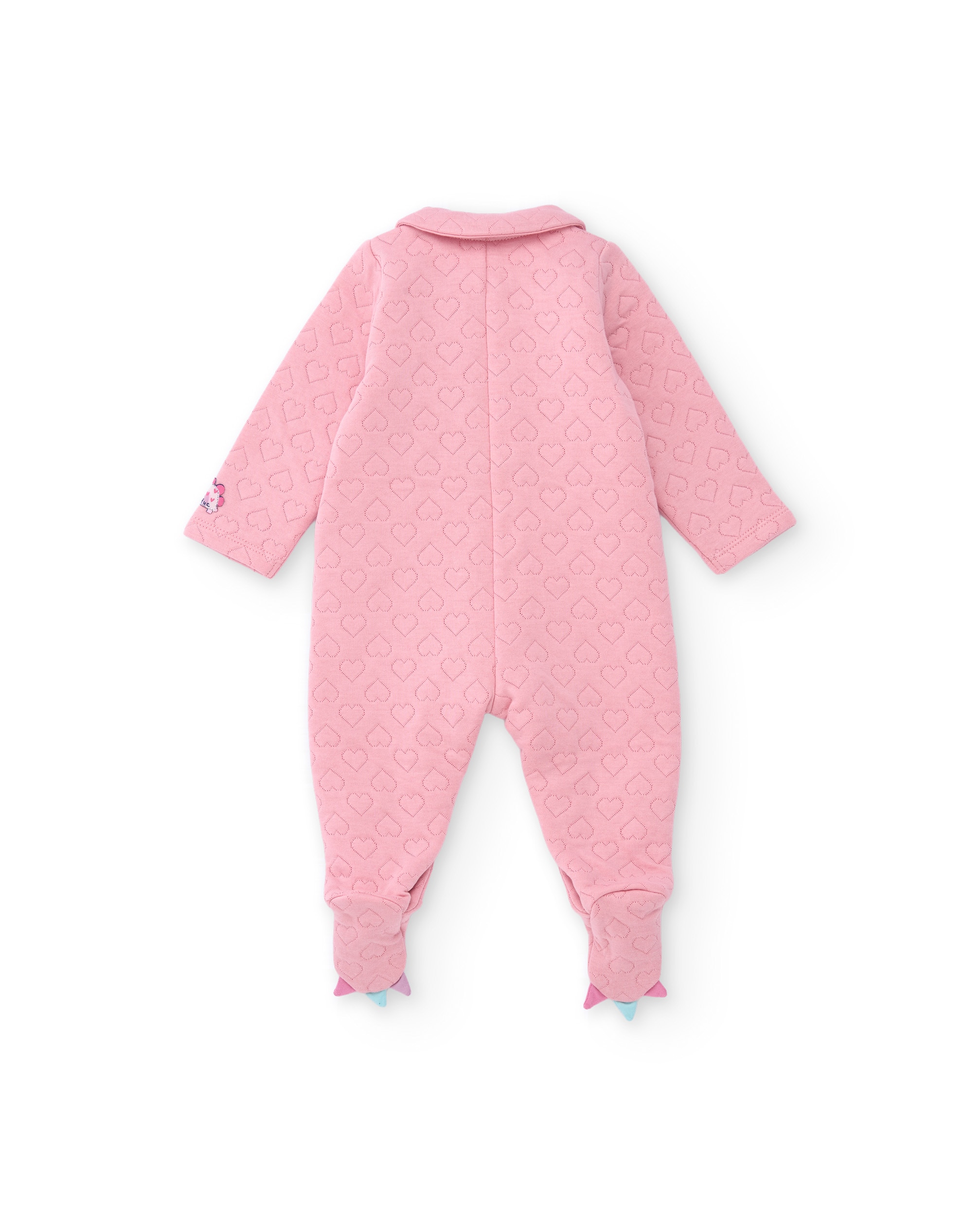 Pelele de punto de bebé con corazones en relieve - Tuc tuc - Rosa Rosa-3