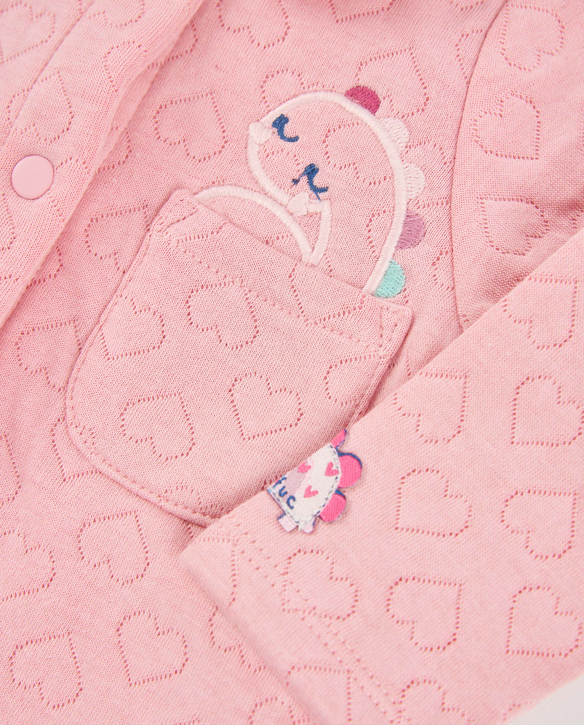 Pelele de punto de bebé con corazones en relieve - Tuc tuc - Rosa Rosa-2