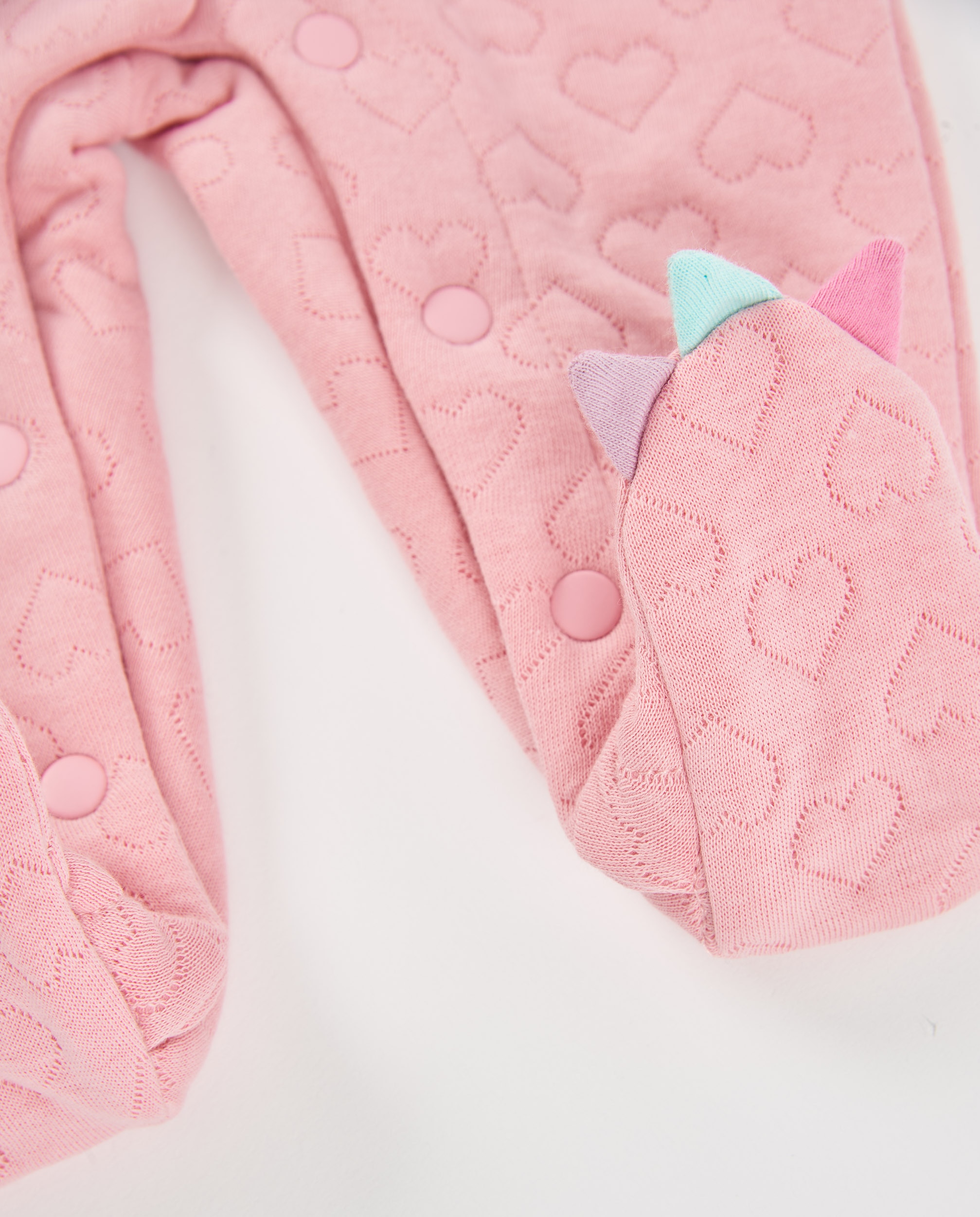 Pelele de punto de bebé con corazones en relieve - Tuc tuc - Rosa Rosa-4