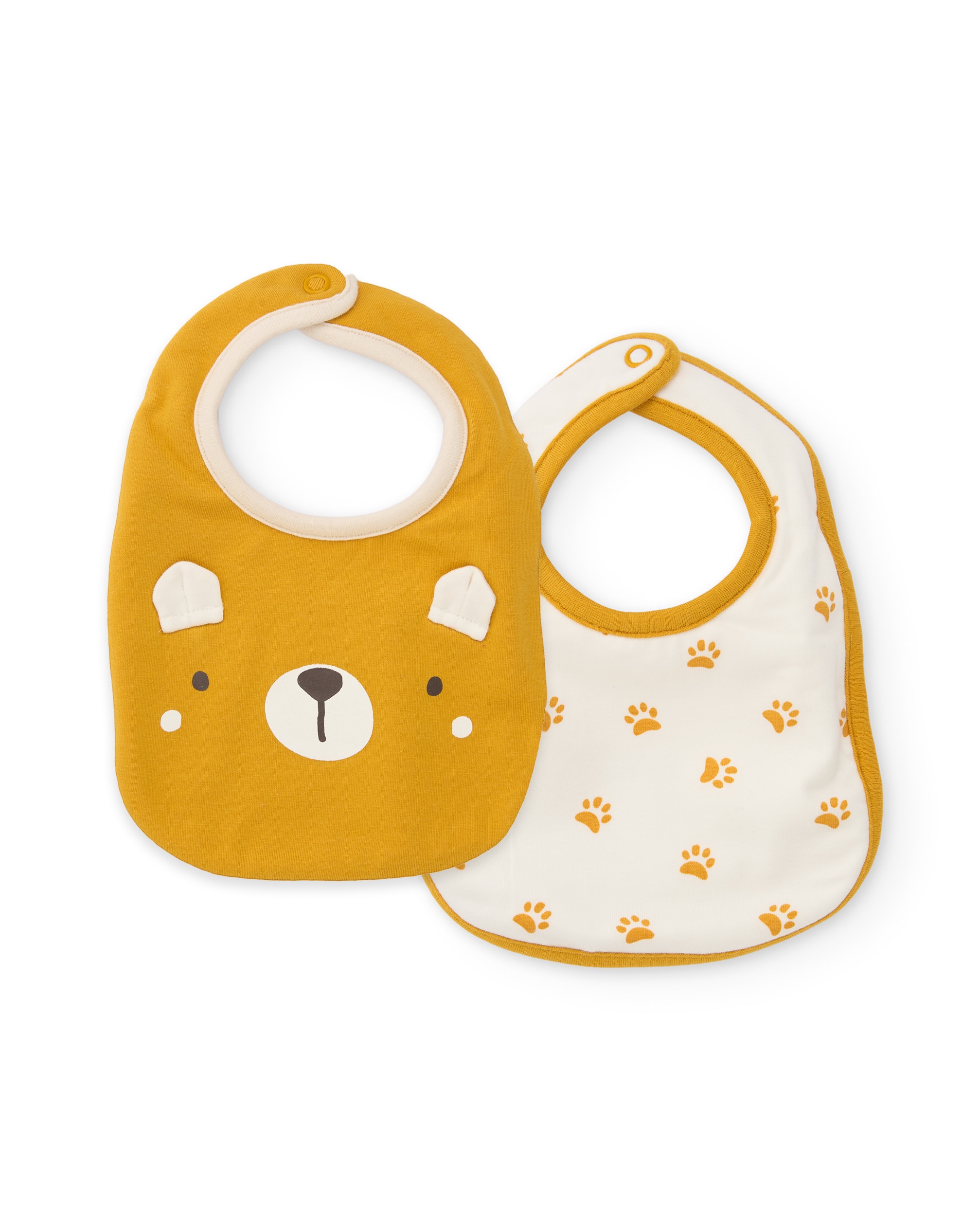 Pack de baberos de bebé de algodón y diseño animal - Tuc tuc - Mostaza Mostaza-1