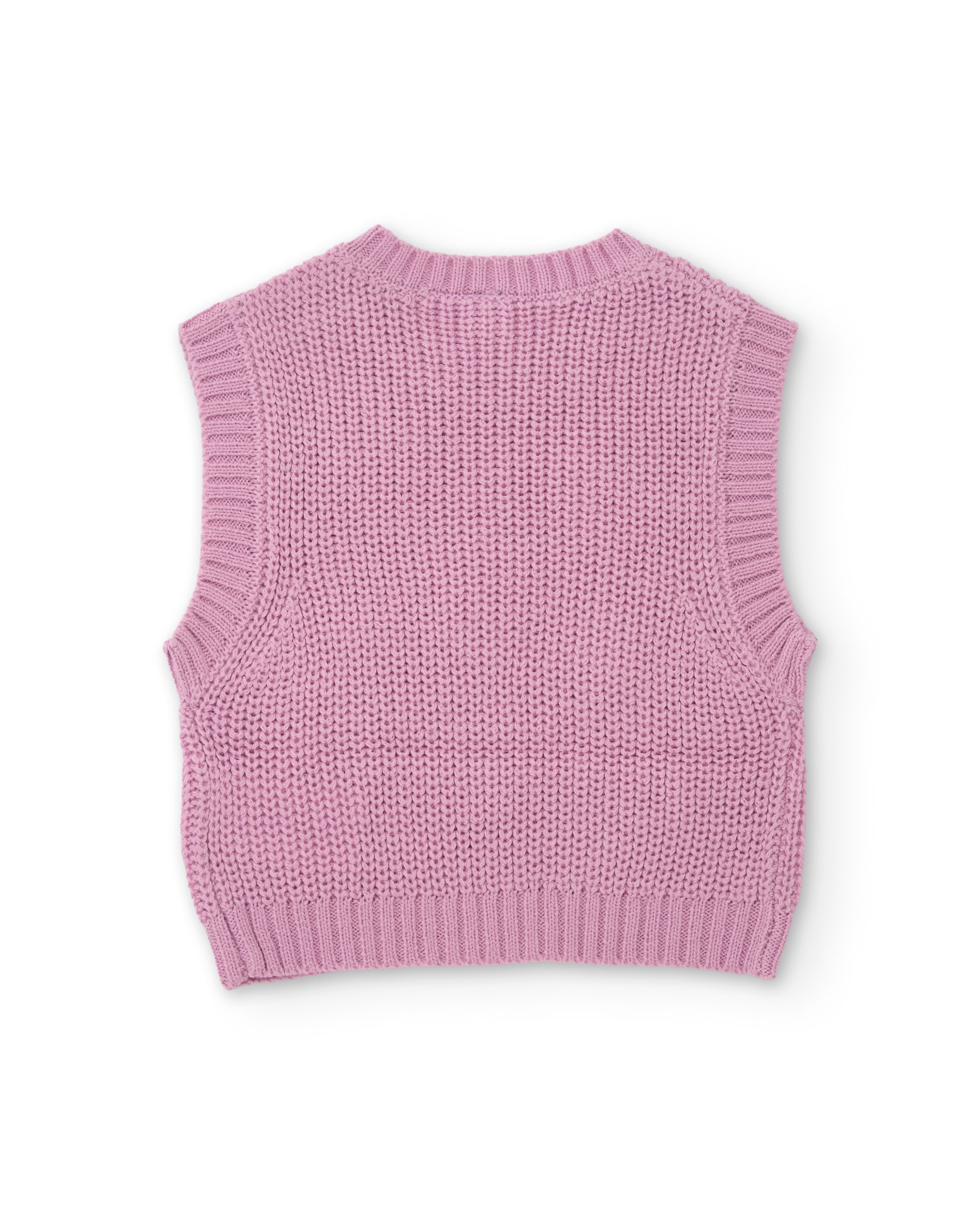 Chaleco de niña de tricot con corazones y tejido cálido - Tuc tuc - Rosa Rosa-2