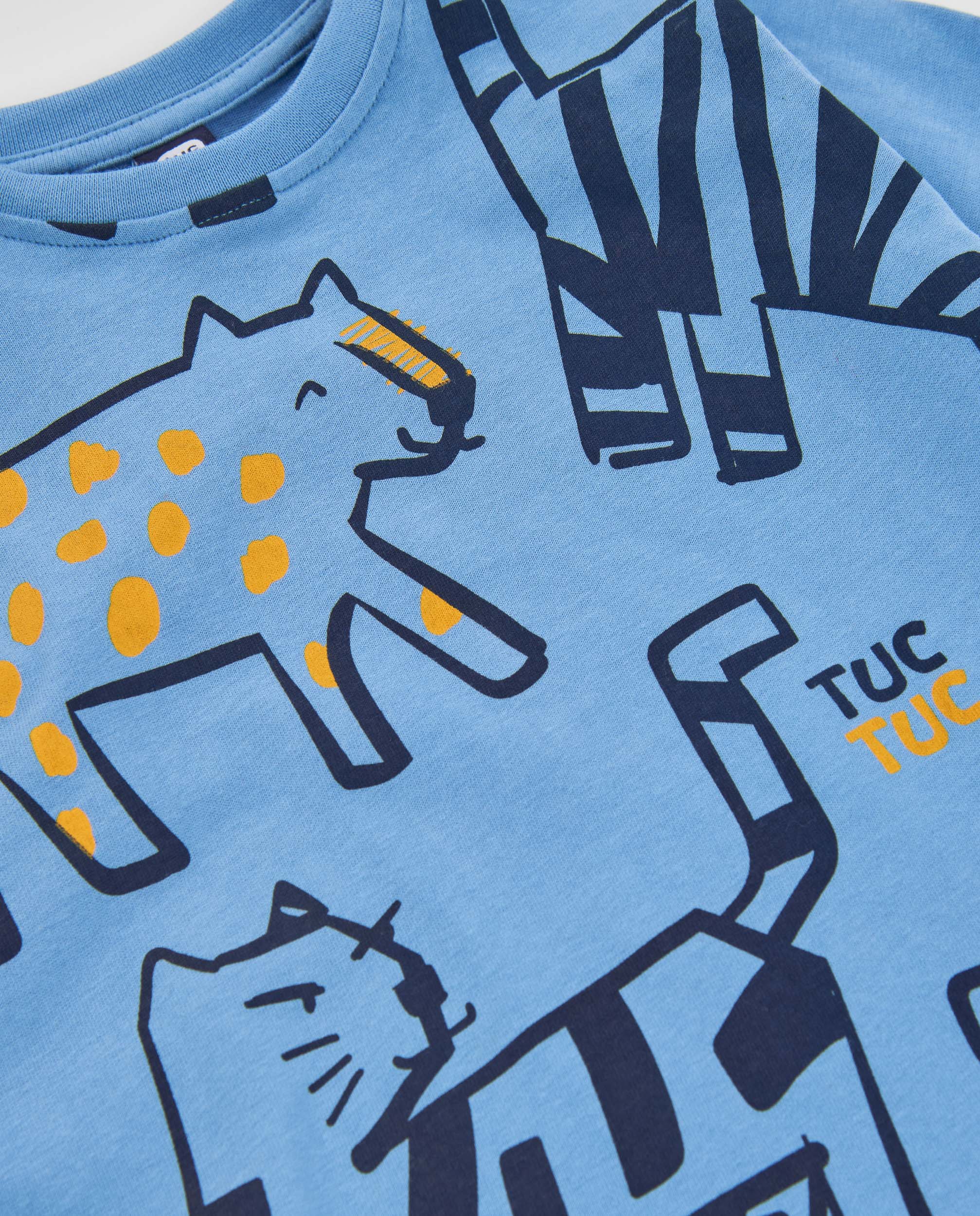 Camiseta de niño de punto con diseño integral de tigres - Tuc tuc - Azul Azul-2