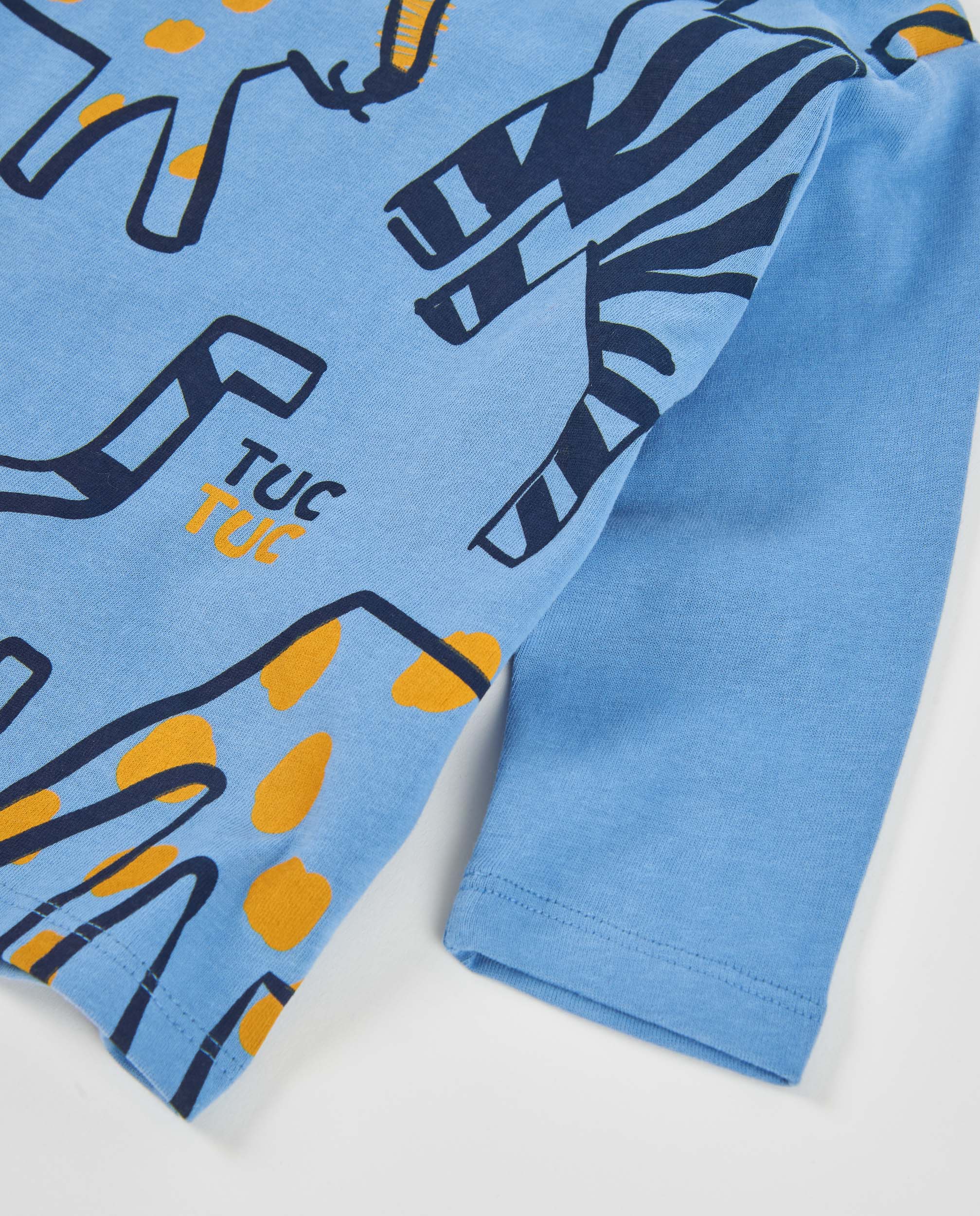 Camiseta de niño de punto con diseño integral de tigres - Tuc tuc - Azul Azul-4