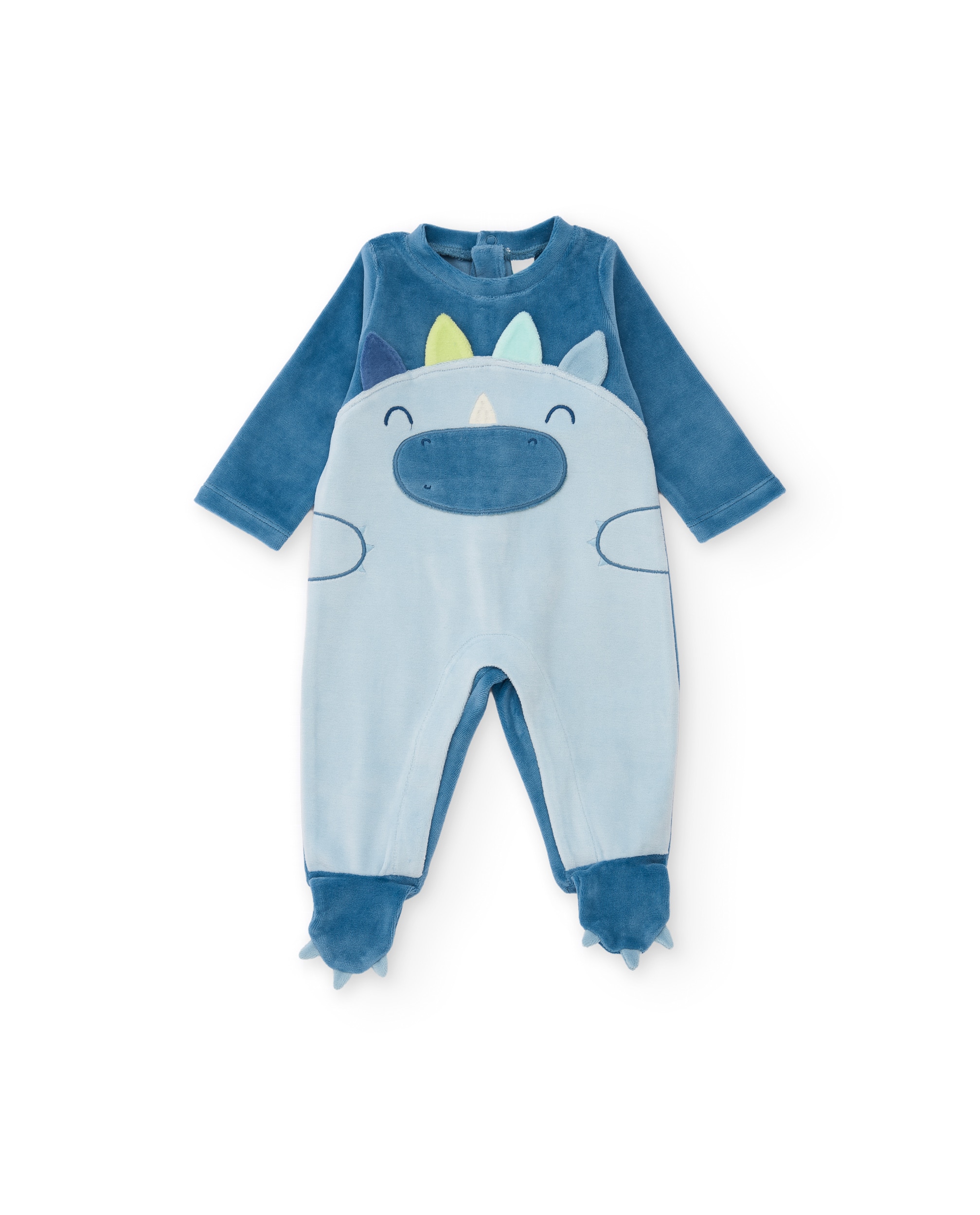 Imagen 0 de Pelele de punto de bebé con estampado frontal Azul