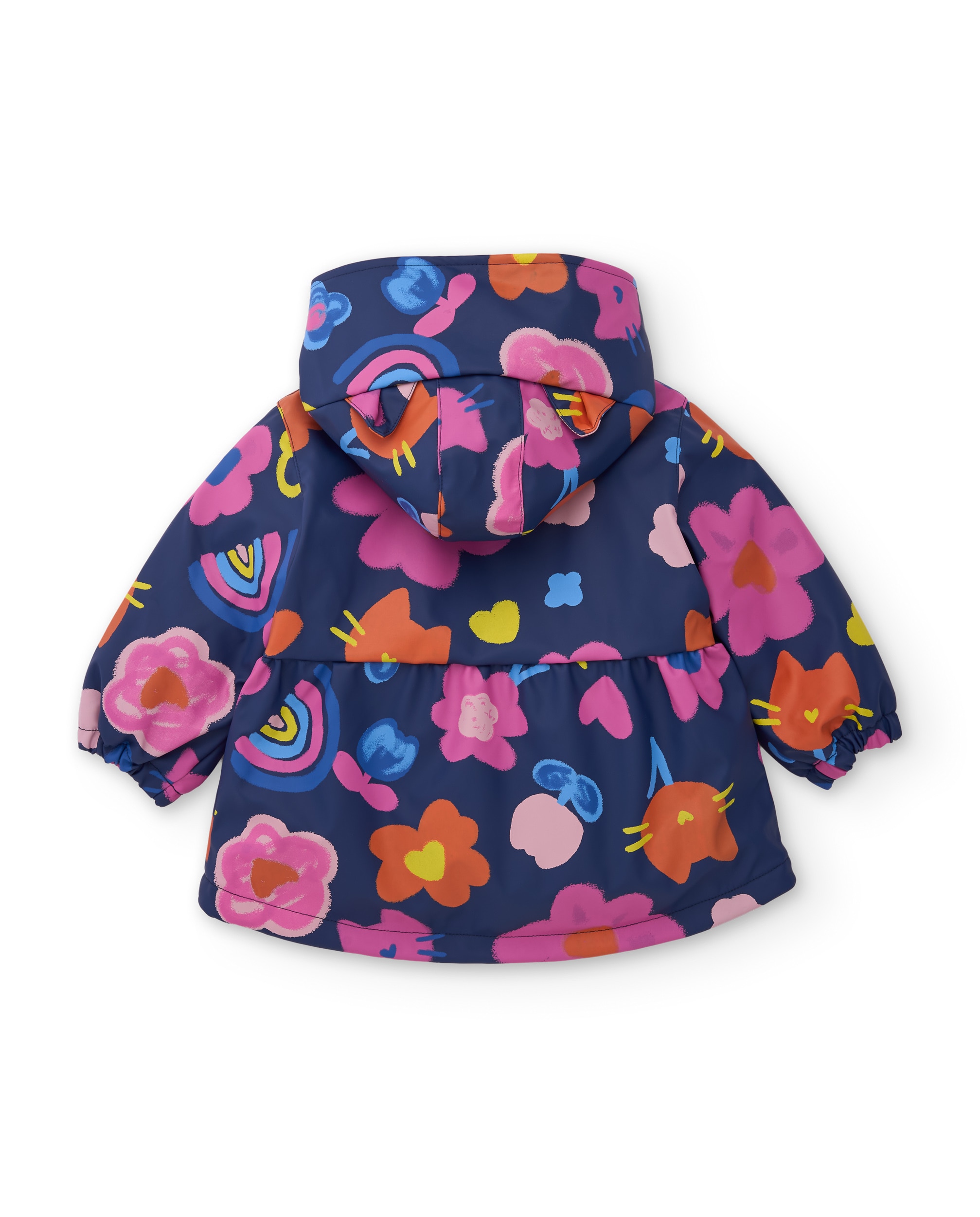 Imagen 2 de Chubasquero de niña con estampado floral y cierre de cremallera - Tuc tuc - Azul marino Azul marino