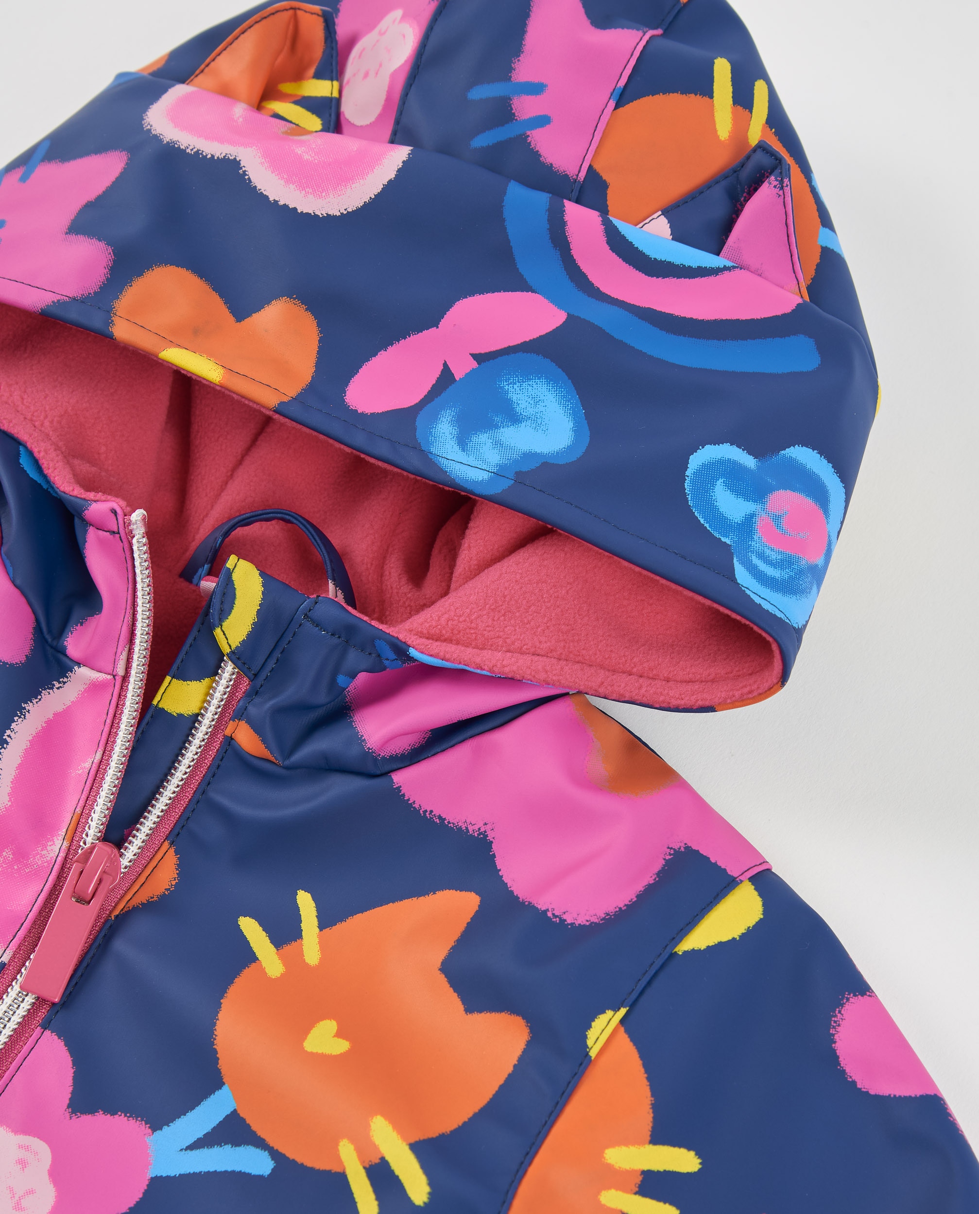 Imagen 4 de Chubasquero de niña con estampado floral y cierre de cremallera - Tuc tuc - Azul marino Azul marino