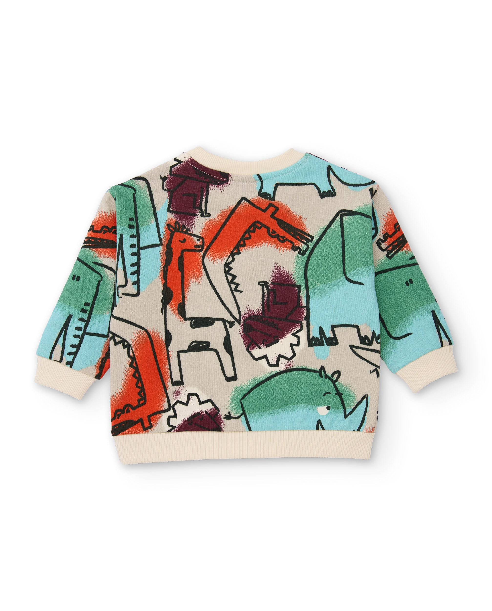 Sudadera de niño de felpa con animales de la sabana y tacto suave - Tuc tuc - Beige Beige-2