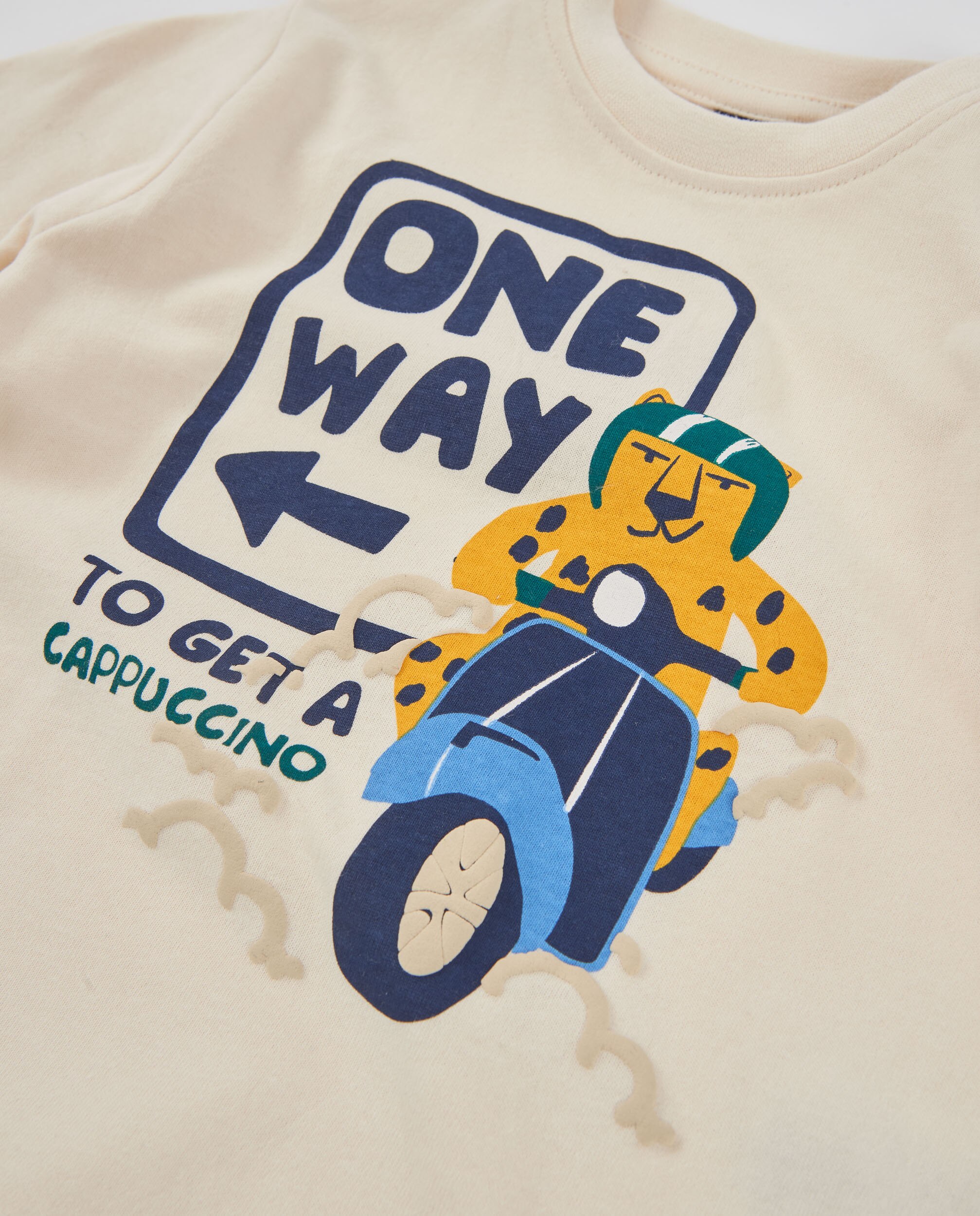 Camiseta de niño de punto con ilustración divertida y manga larga - Tuc tuc - Crudo Crudo-2