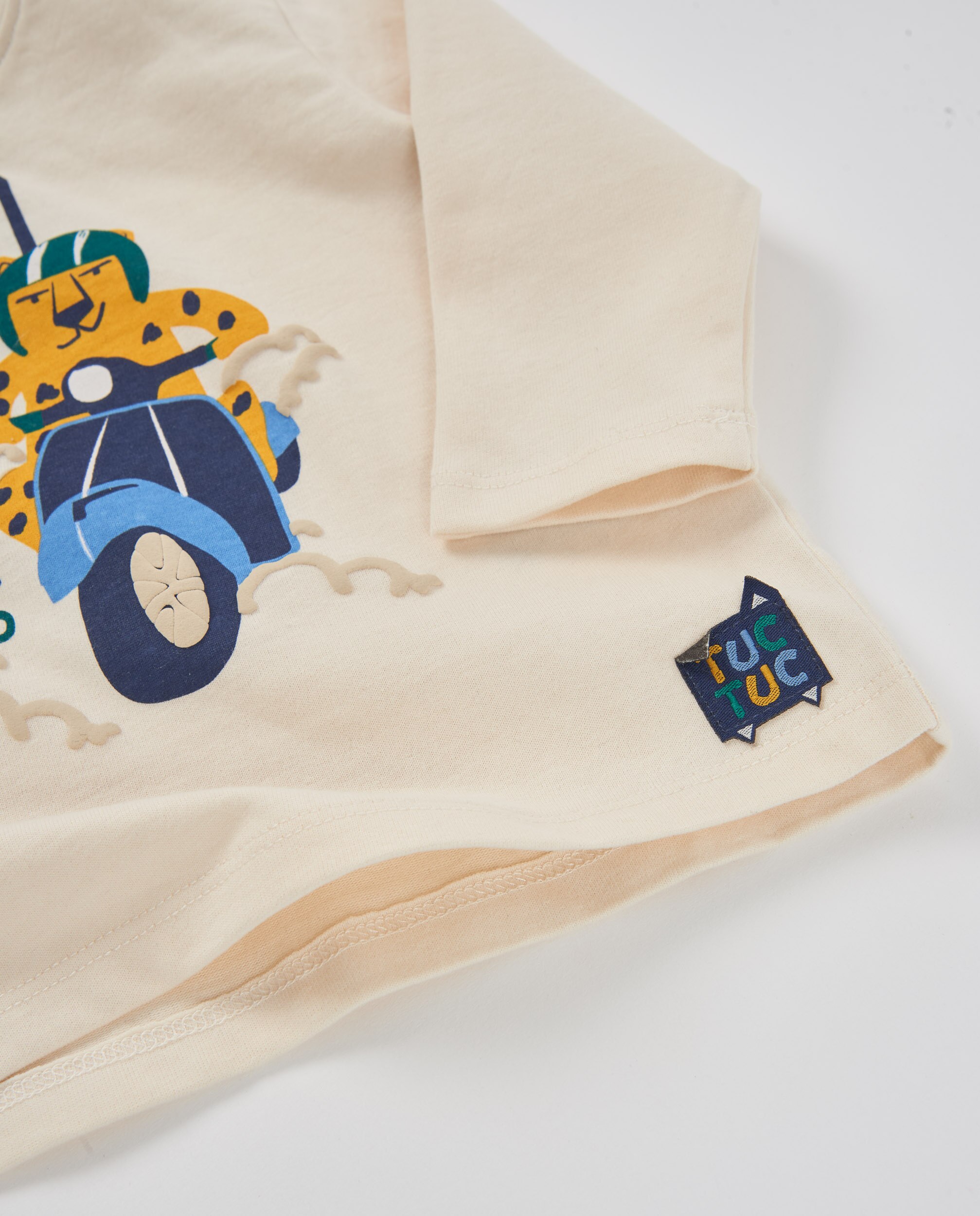 Camiseta de niño de punto con ilustración divertida y manga larga - Tuc tuc - Crudo Crudo-4