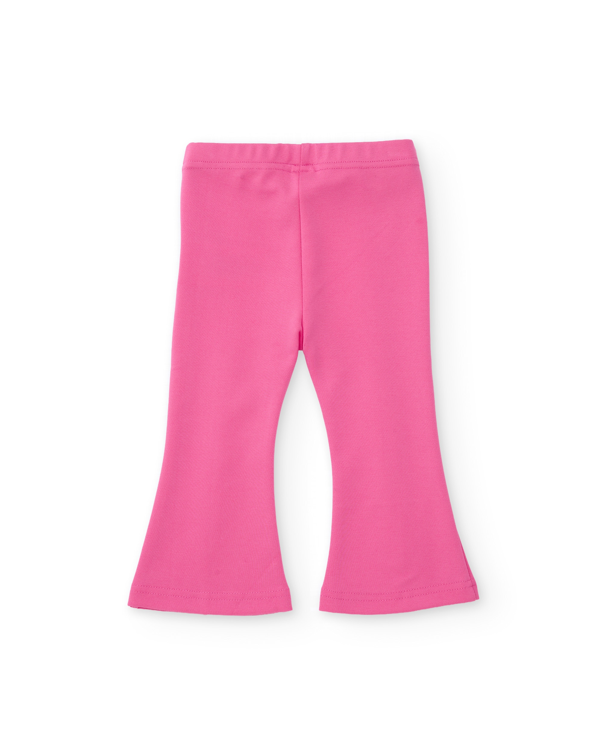 Pantalón de niña de punto con corte acampanado y cinturilla elástica - Tuc tuc - Rosa Rosa-3
