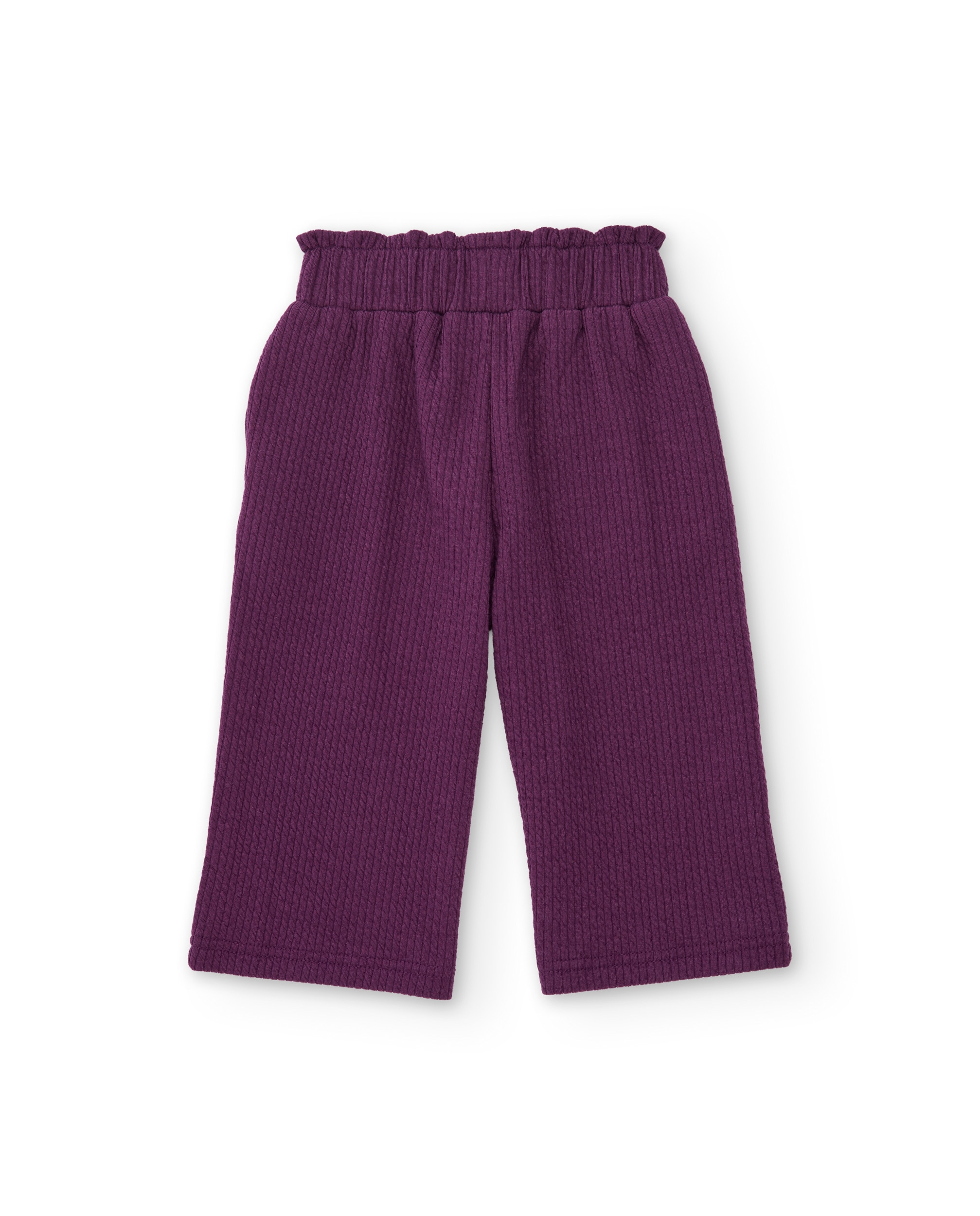 Pantalón de niña de tejido acanalado con cintura elástica - Tuc tuc - Violeta Violeta-2