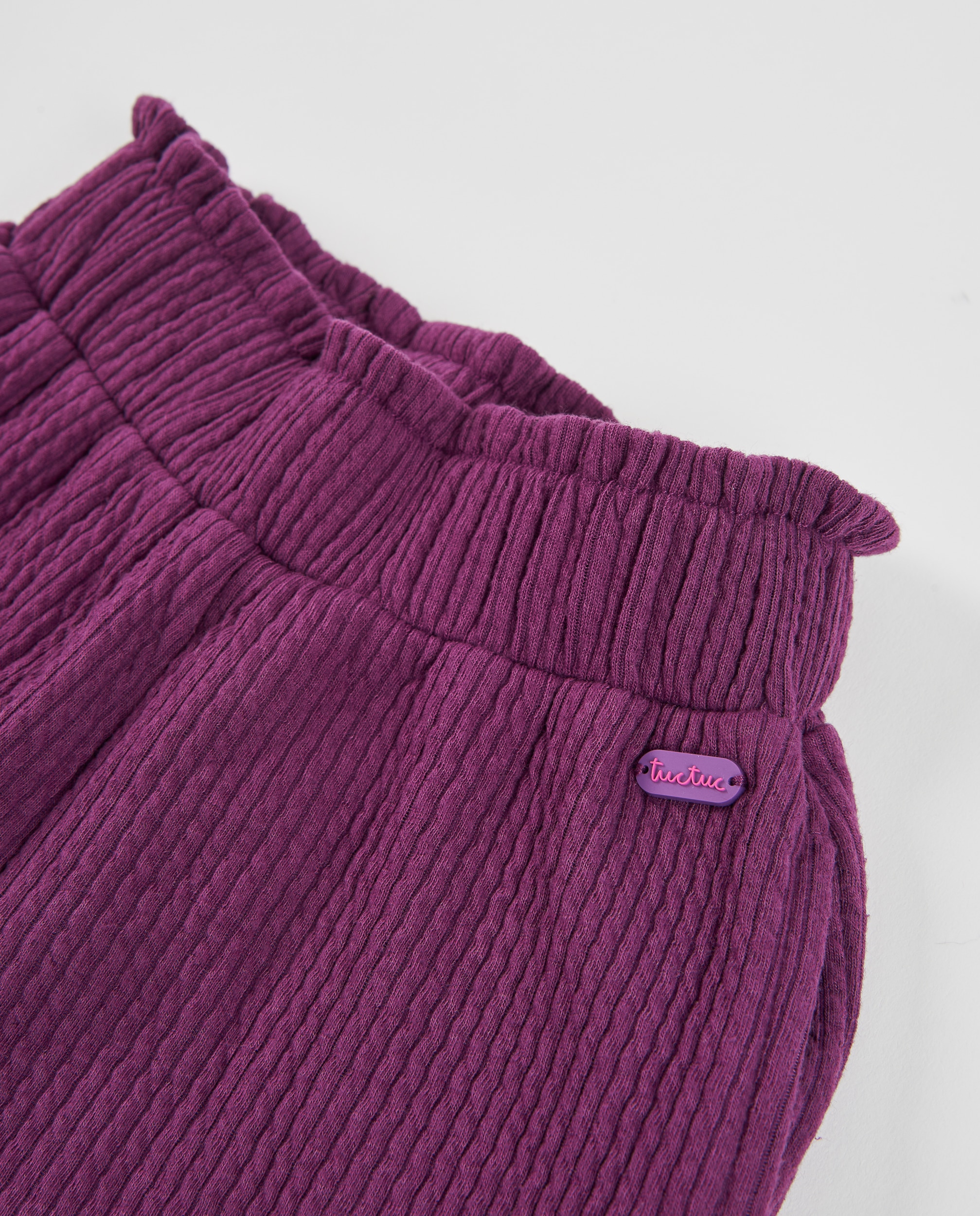 Pantalón de niña de tejido acanalado con cintura elástica - Tuc tuc - Violeta Violeta-4