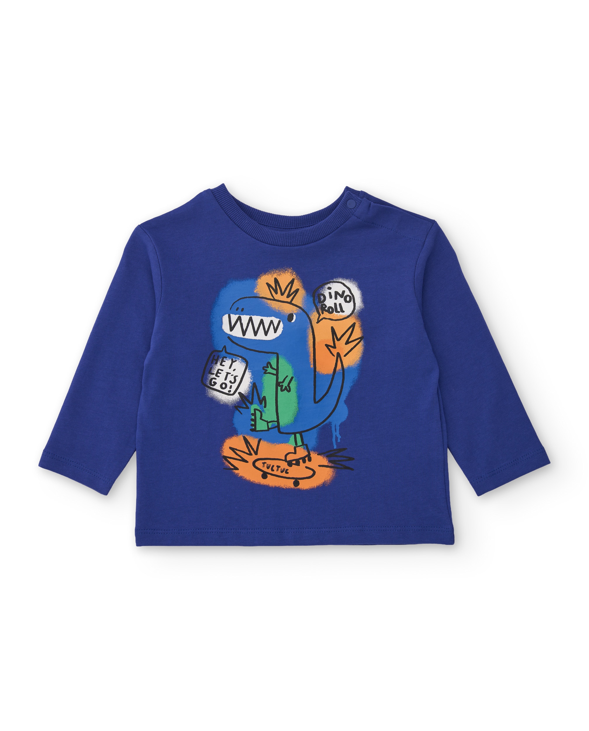 Imagen 1 de Camiseta de niño de punto con print divertido y tejido cómodo - Tuc tuc - Azul Azul