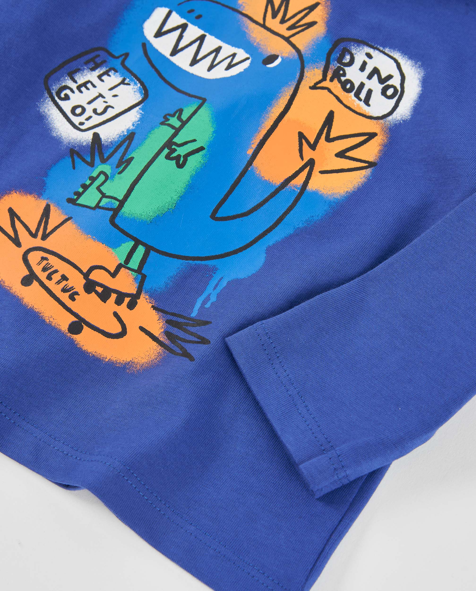 Imagen 4 de Camiseta de niño de punto con print divertido y tejido cómodo - Tuc tuc - Azul Azul