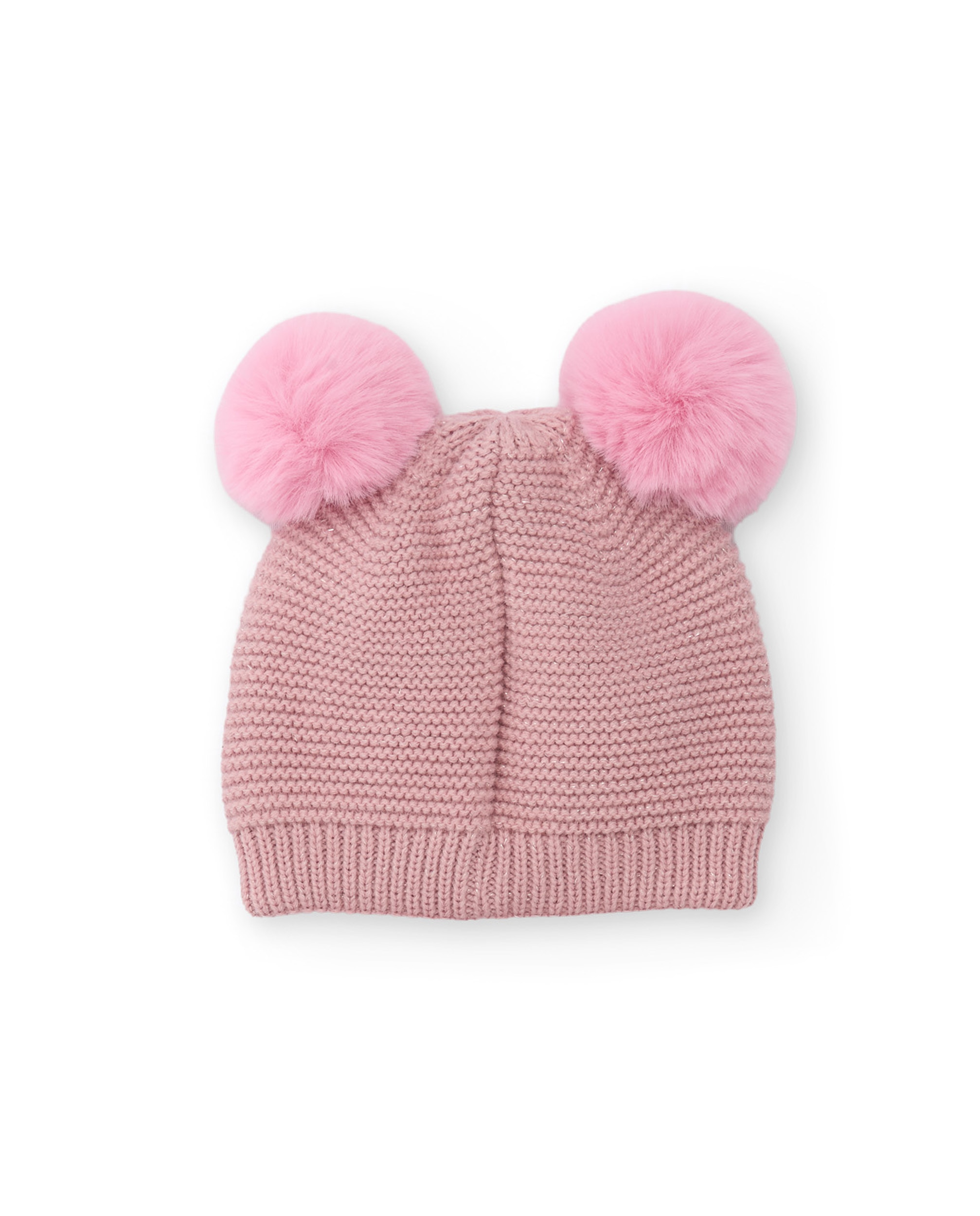 Gorro de niña de tricot con pompones y bordado - Tuc tuc - Rosa Rosa-2