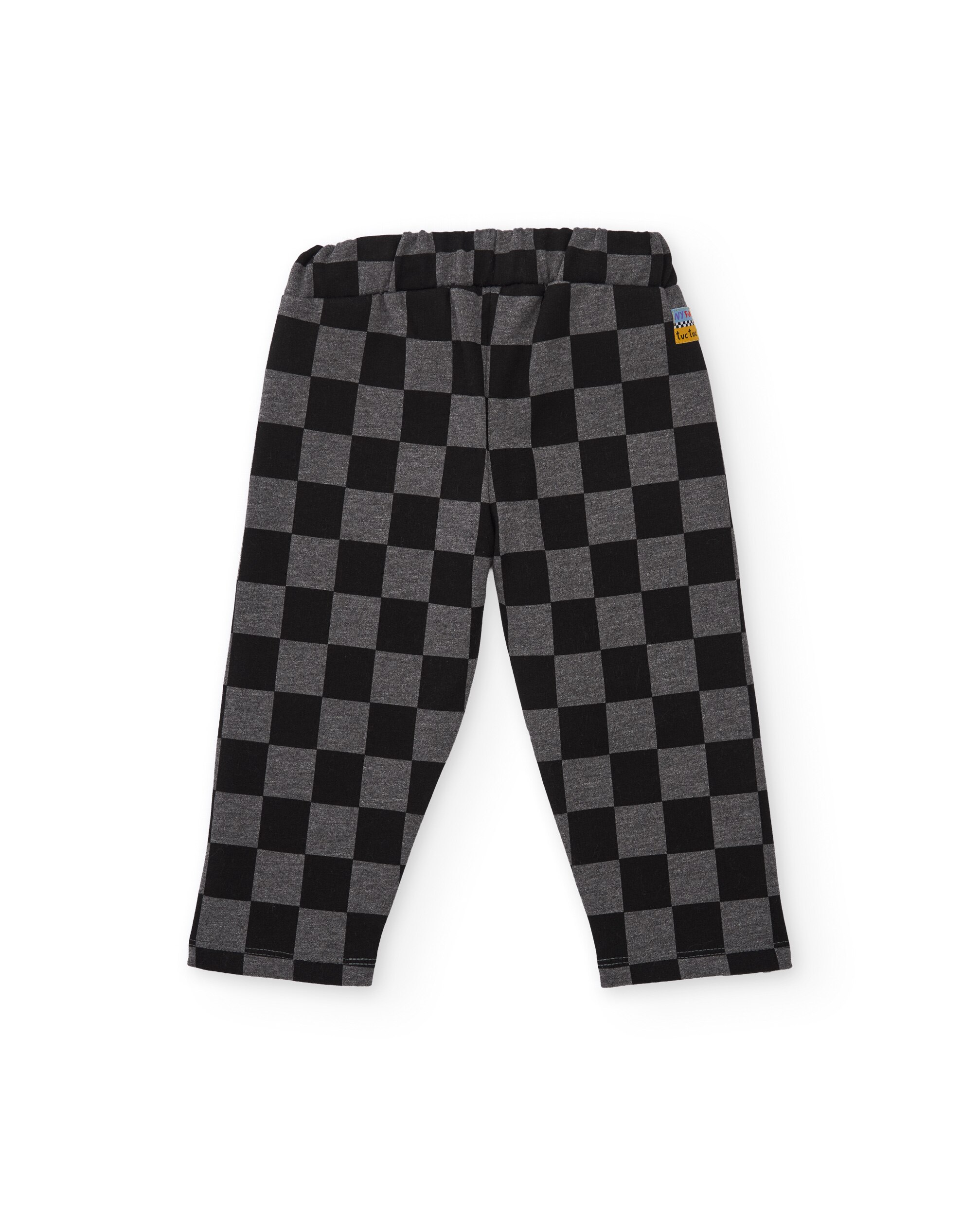 Pantalón de niño de felpa con estampado geométrico y tacto suave - Tuc tuc - Negro Negro-2