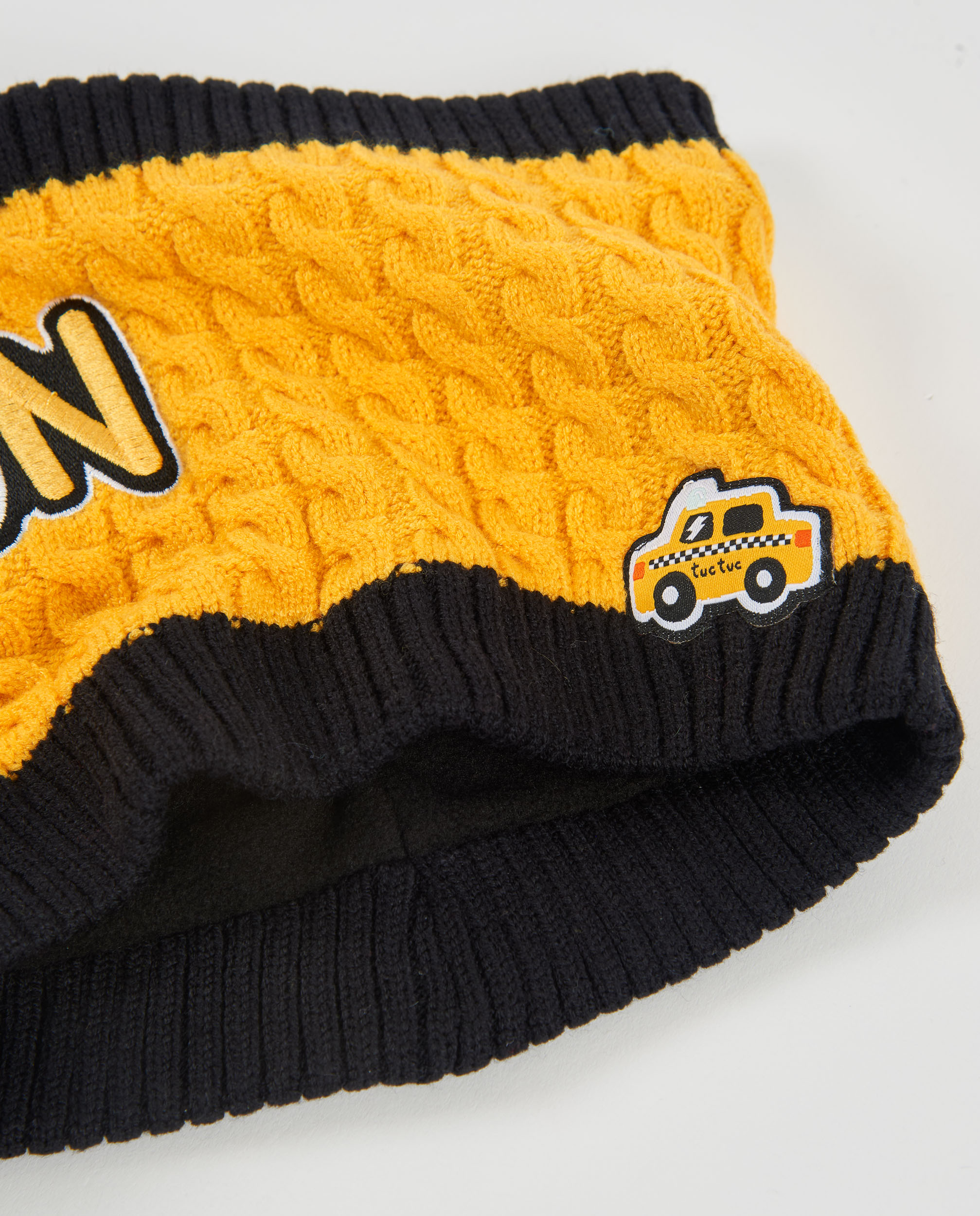 Set de niño de tricot con gorro de pompón y braga de cuello a juego - Tuc tuc - Amarillo Amarillo-4