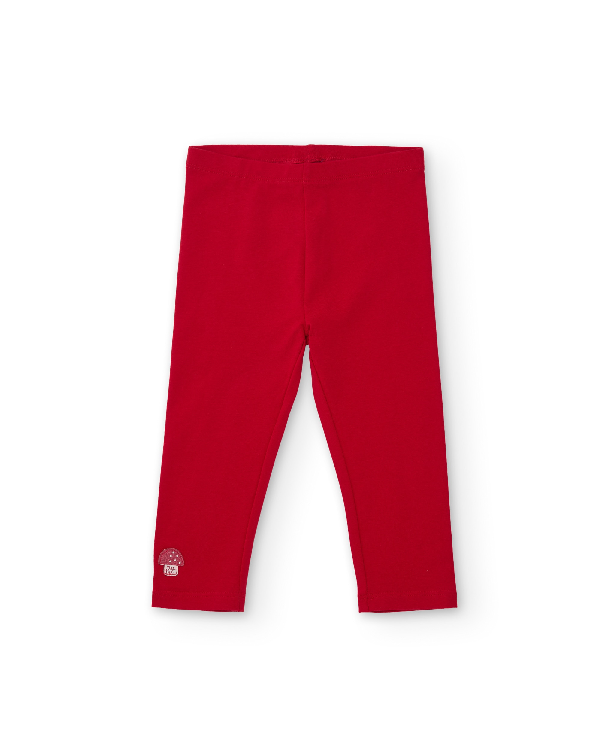 Legging de niña de punto con aplique de seta y tejido elástico - Tuc tuc - Rojo Rojo-3