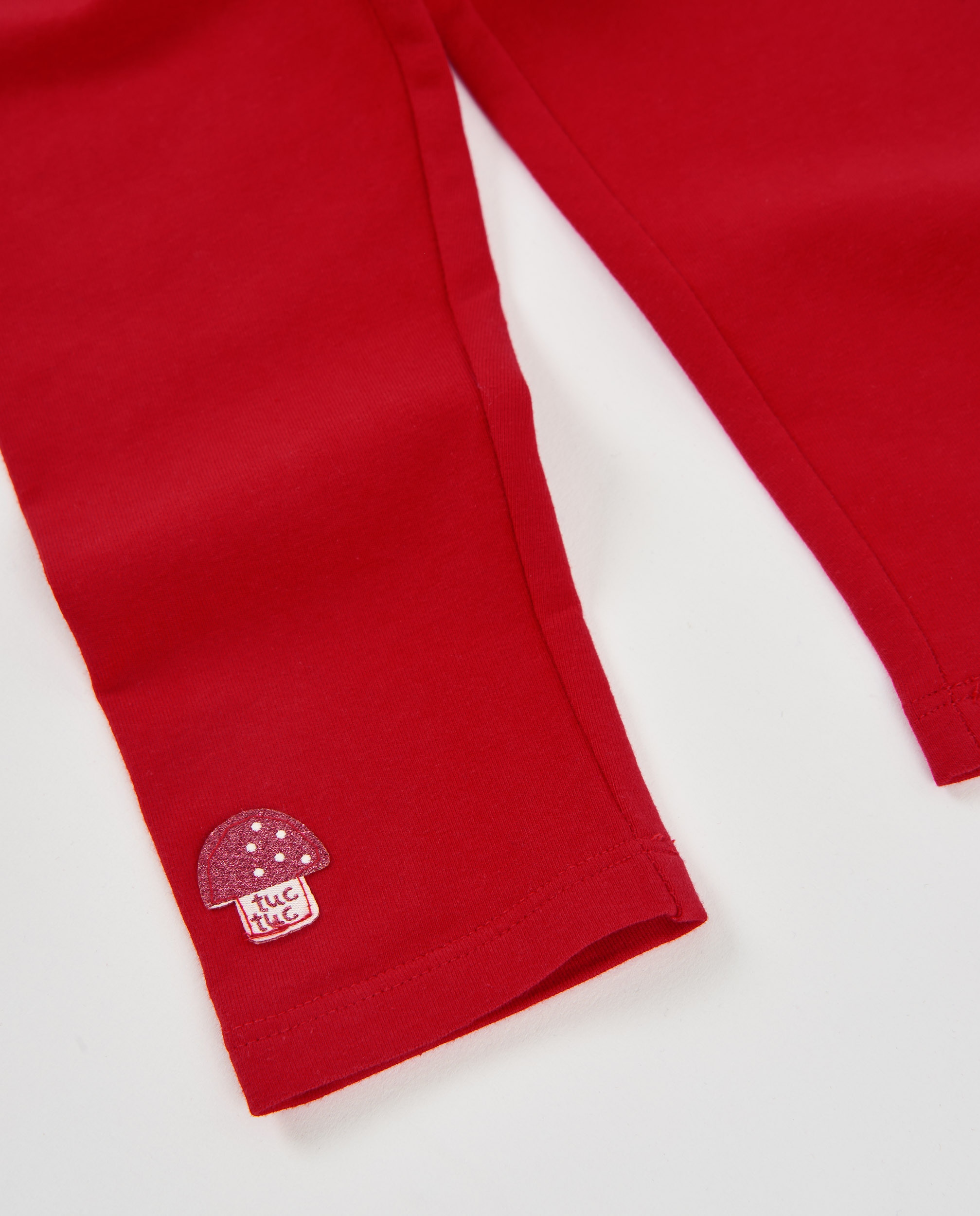 Legging de niña de punto con aplique de seta y tejido elástico - Tuc tuc - Rojo Rojo-5