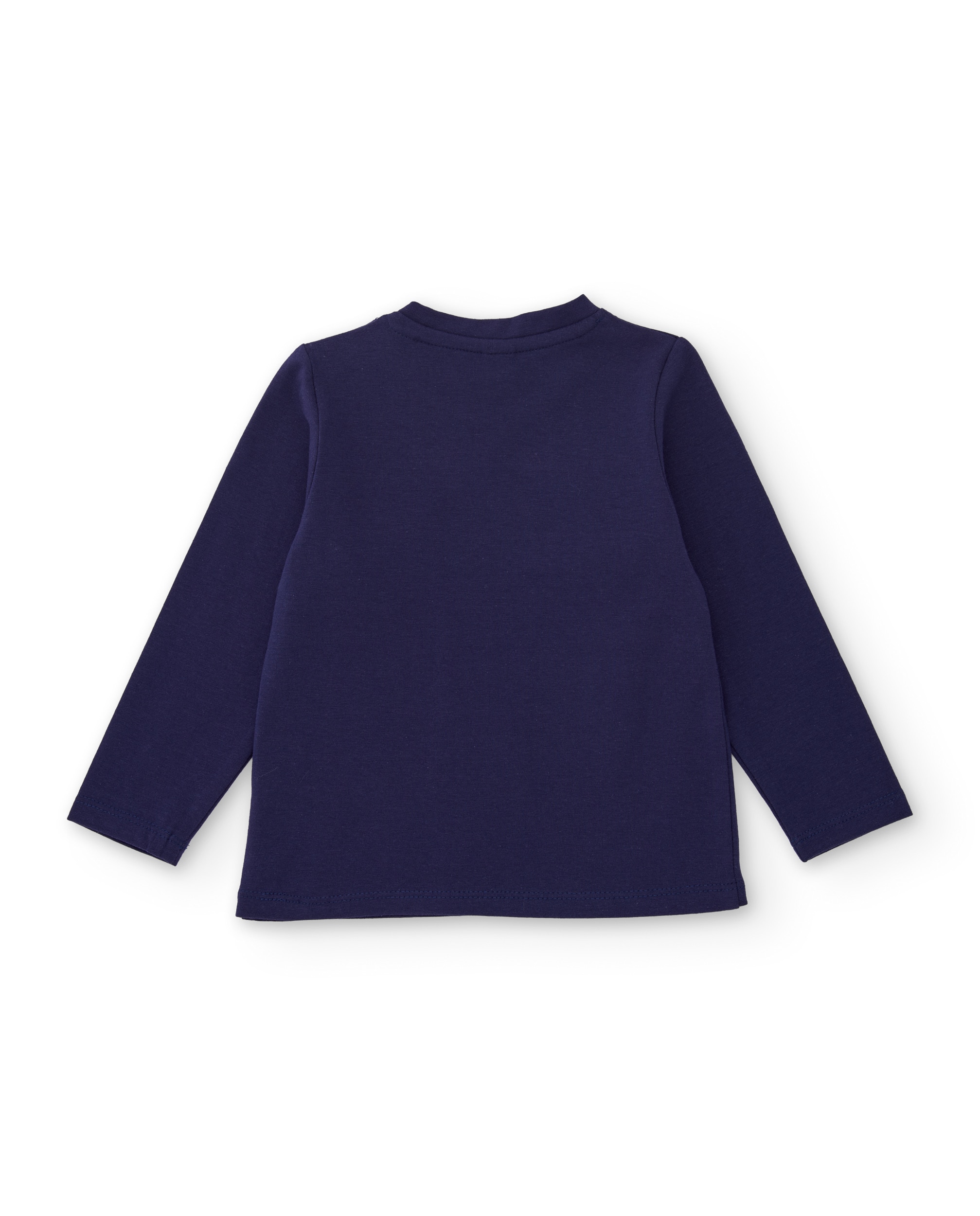 Camiseta de niña de punto con manga larga y estampado de corazones - Tuc tuc - Azul marino Azul marino-3