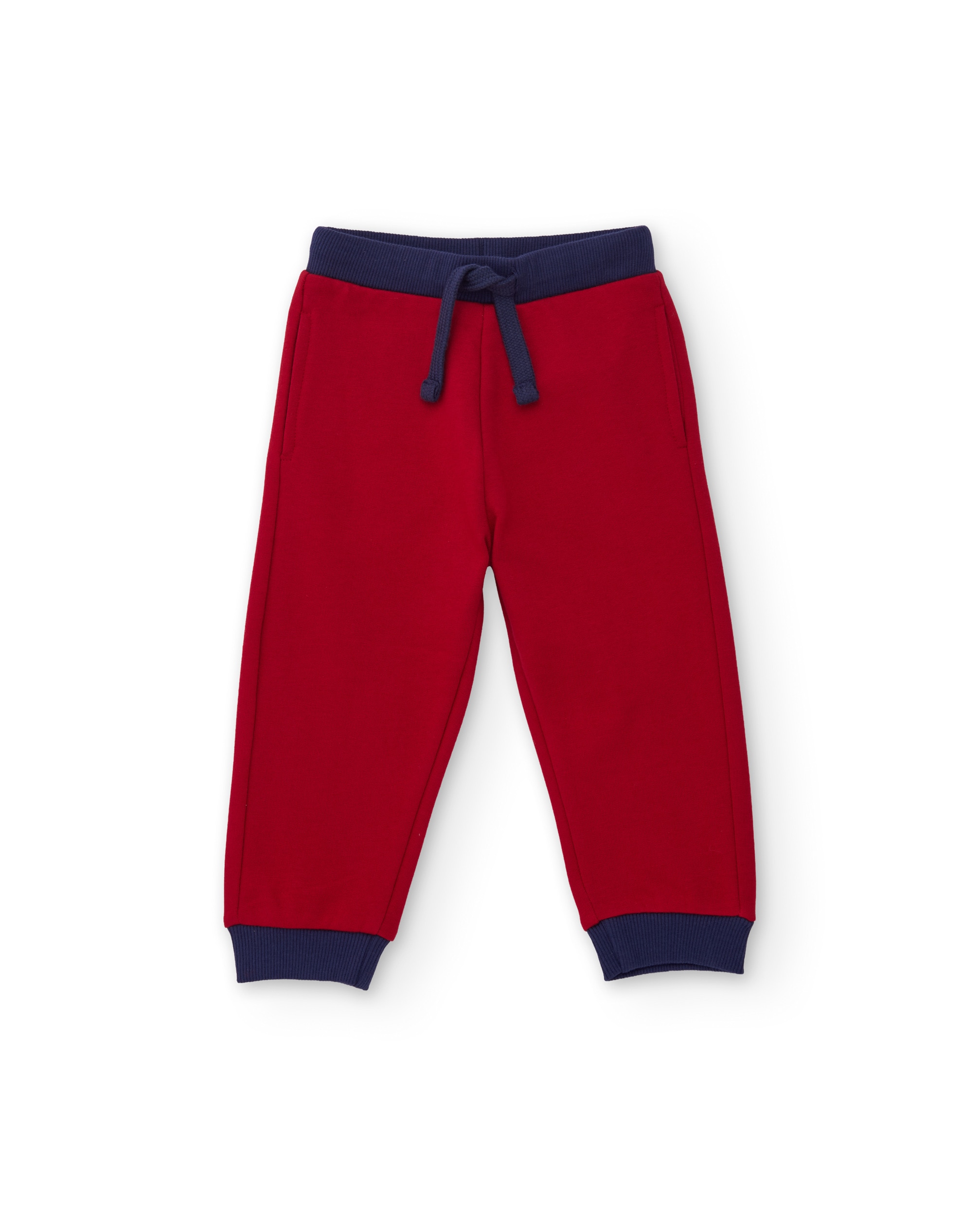 Imagen 1 de Pantalón de niño de felpa con cintura ajustable y cordón en contraste - Tuc tuc - Rojo Rojo