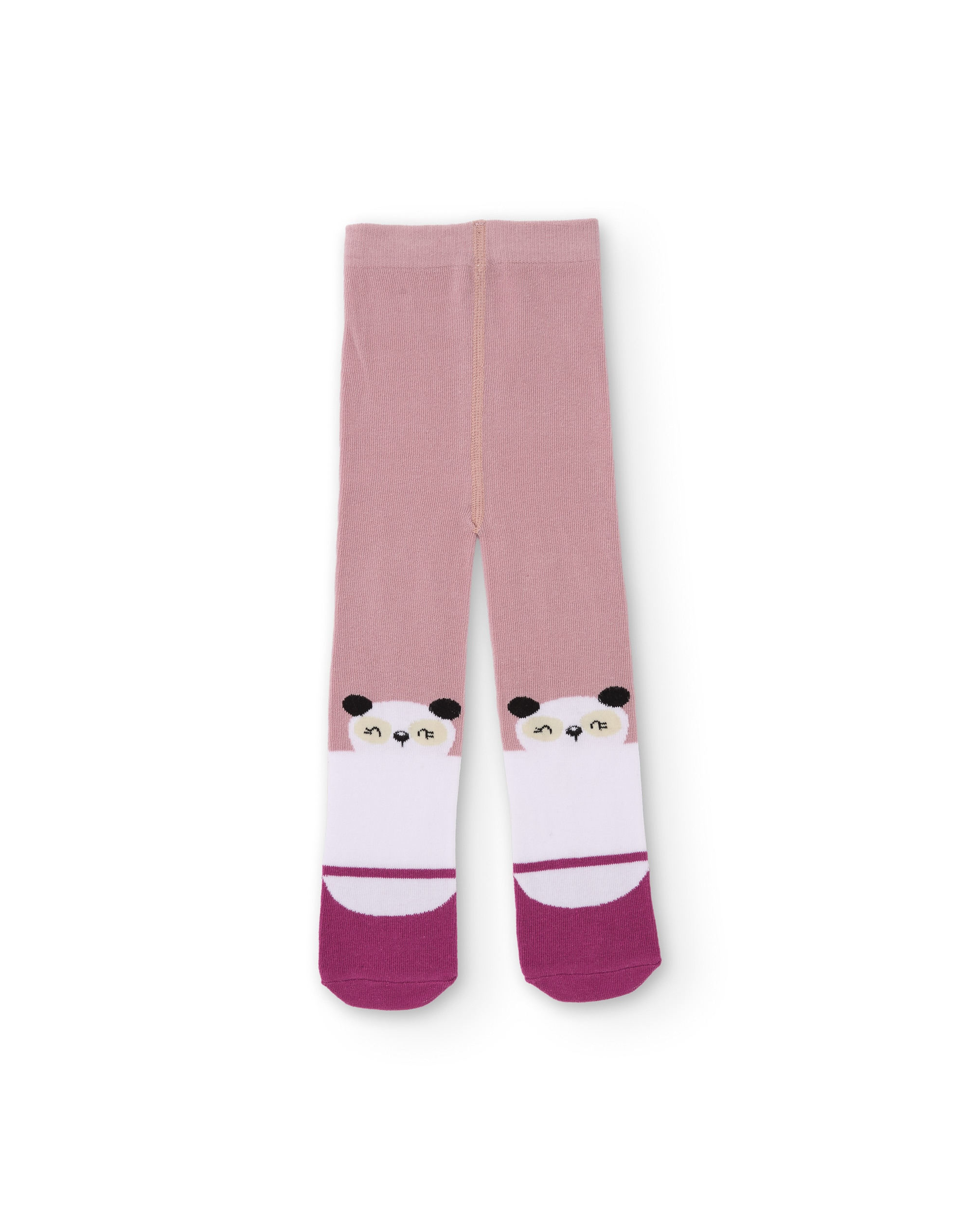 Leotardos de niña de tricot con estampado de panda y cintura elástica - Tuc tuc - Rosa Rosa-4