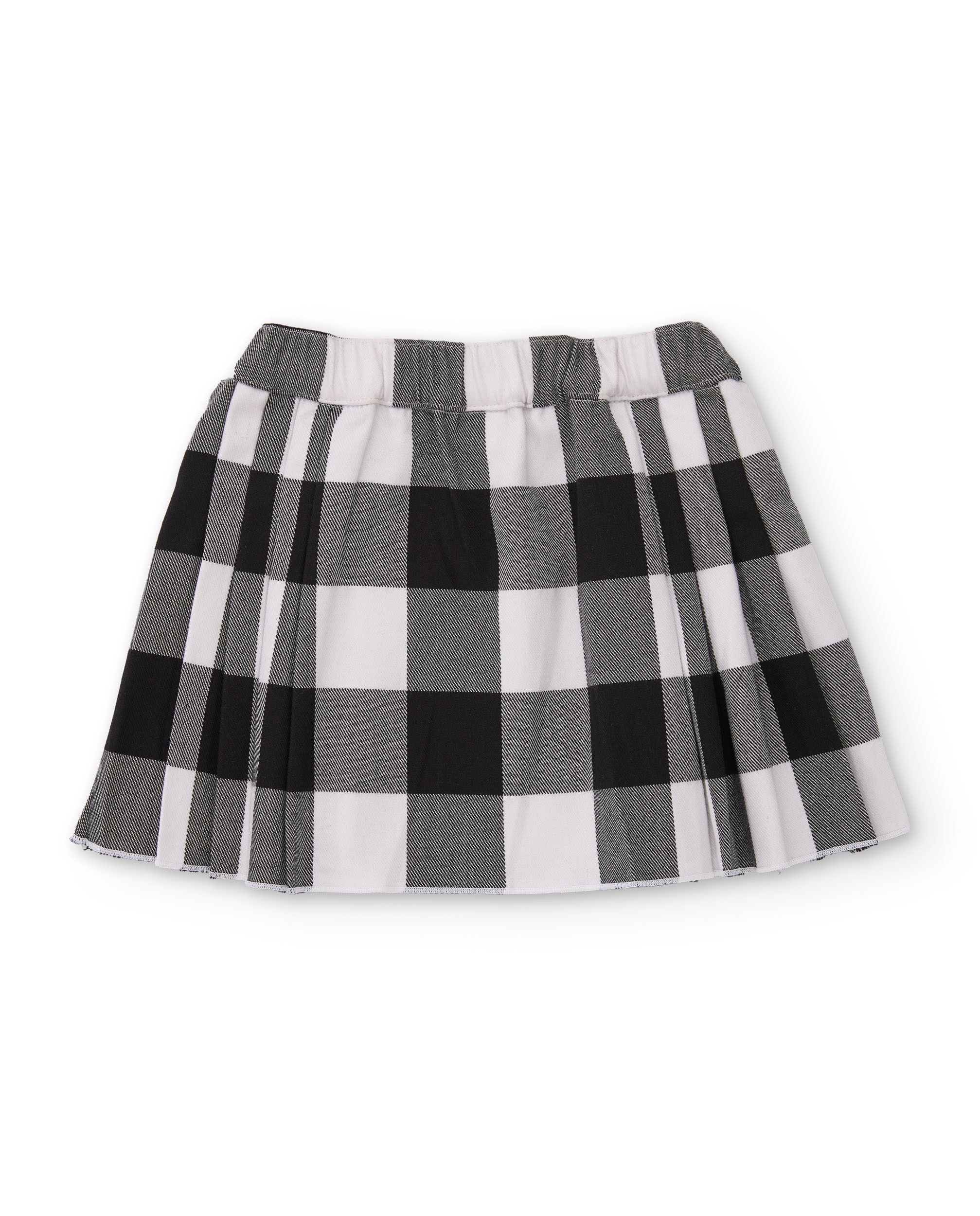 Falda de niña de tela plana con estampado de cuadros y lazos - Tuc tuc - Gris oscuro Gris oscuro-3
