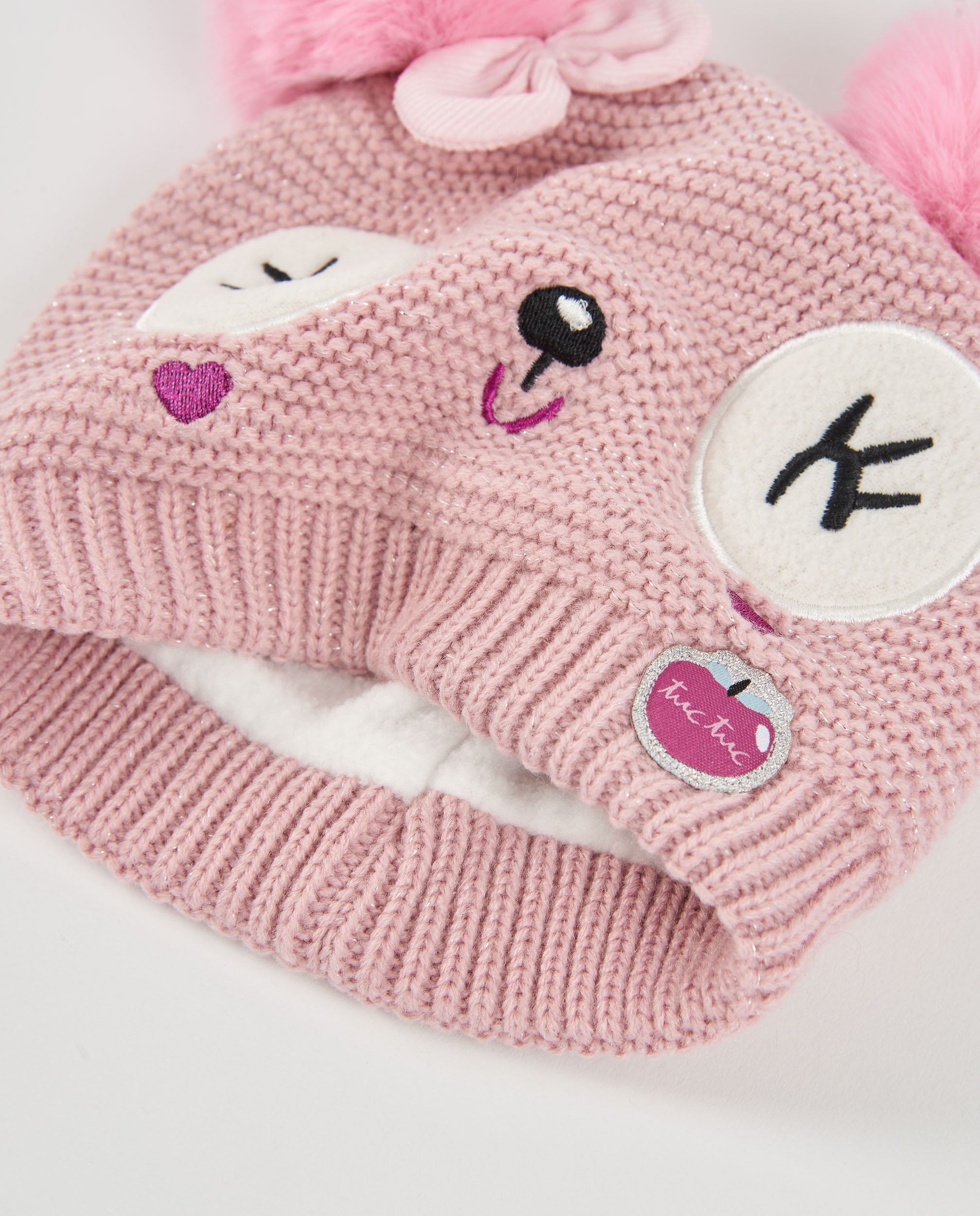 Set de niña de tricot con gorro de orejitas y braga de cuello - Tuc tuc - Rosa Rosa-2